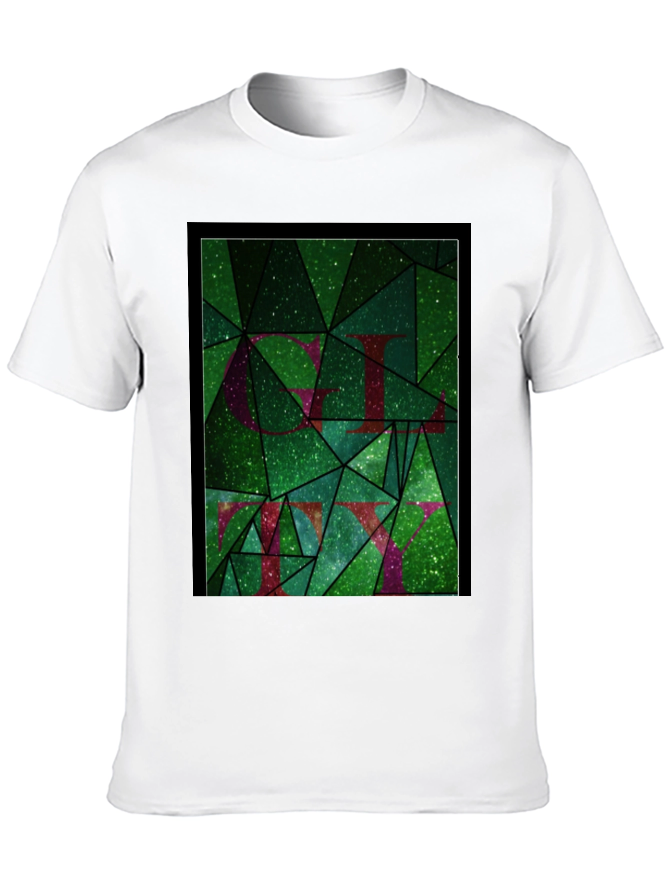 Abstract Green Mosaic Graphic Tee