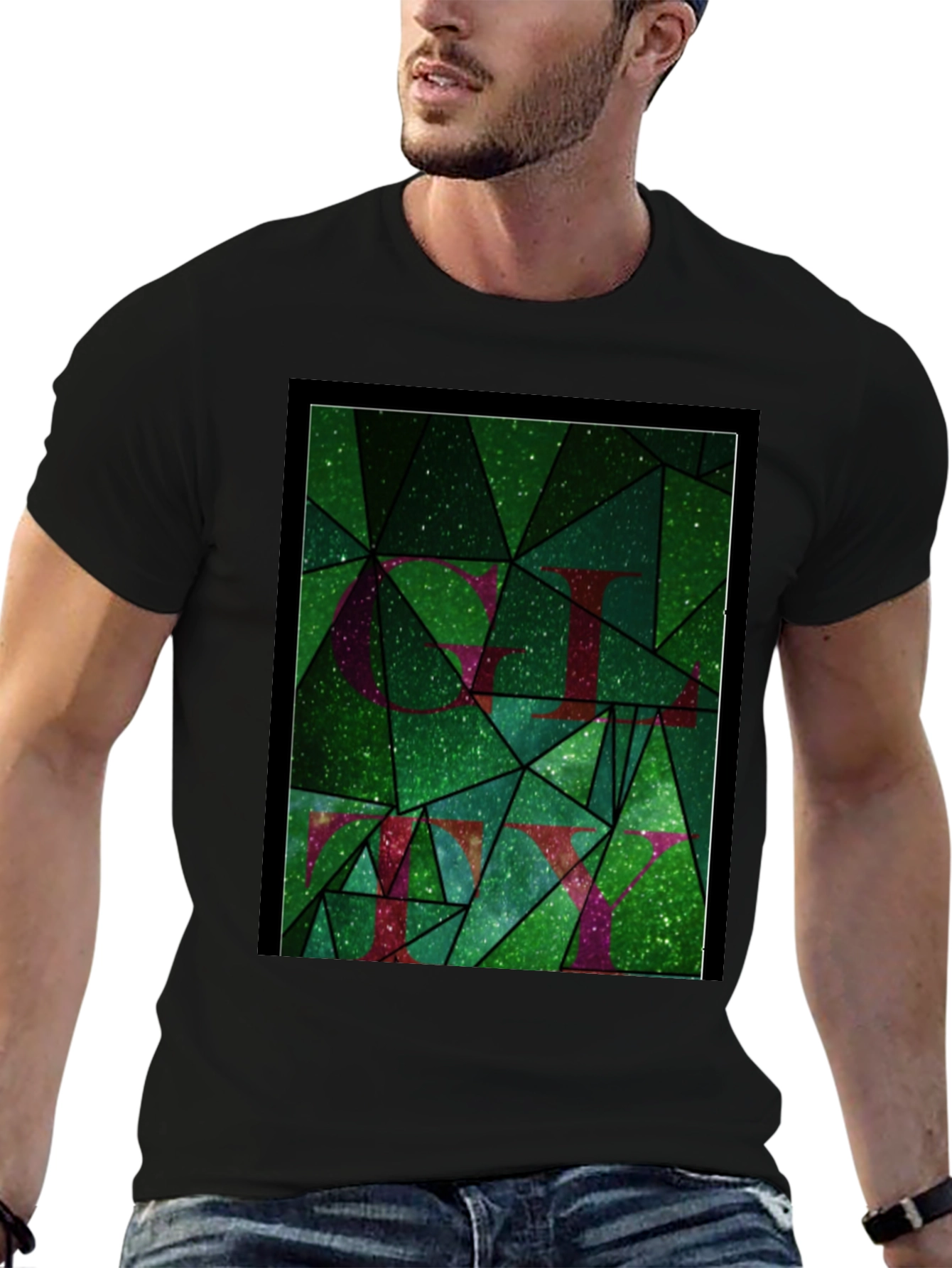 Abstract Green Mosaic Graphic Tee