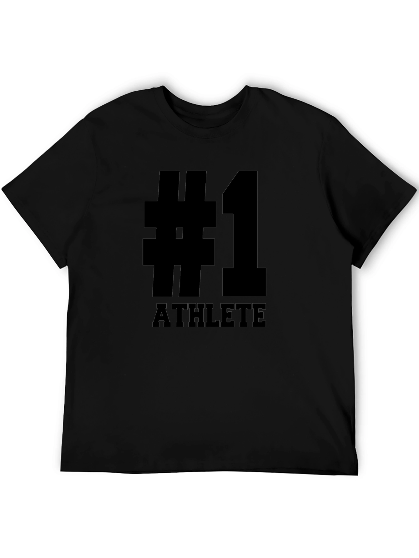 #1 Athlete Black Graphic T-Shirt