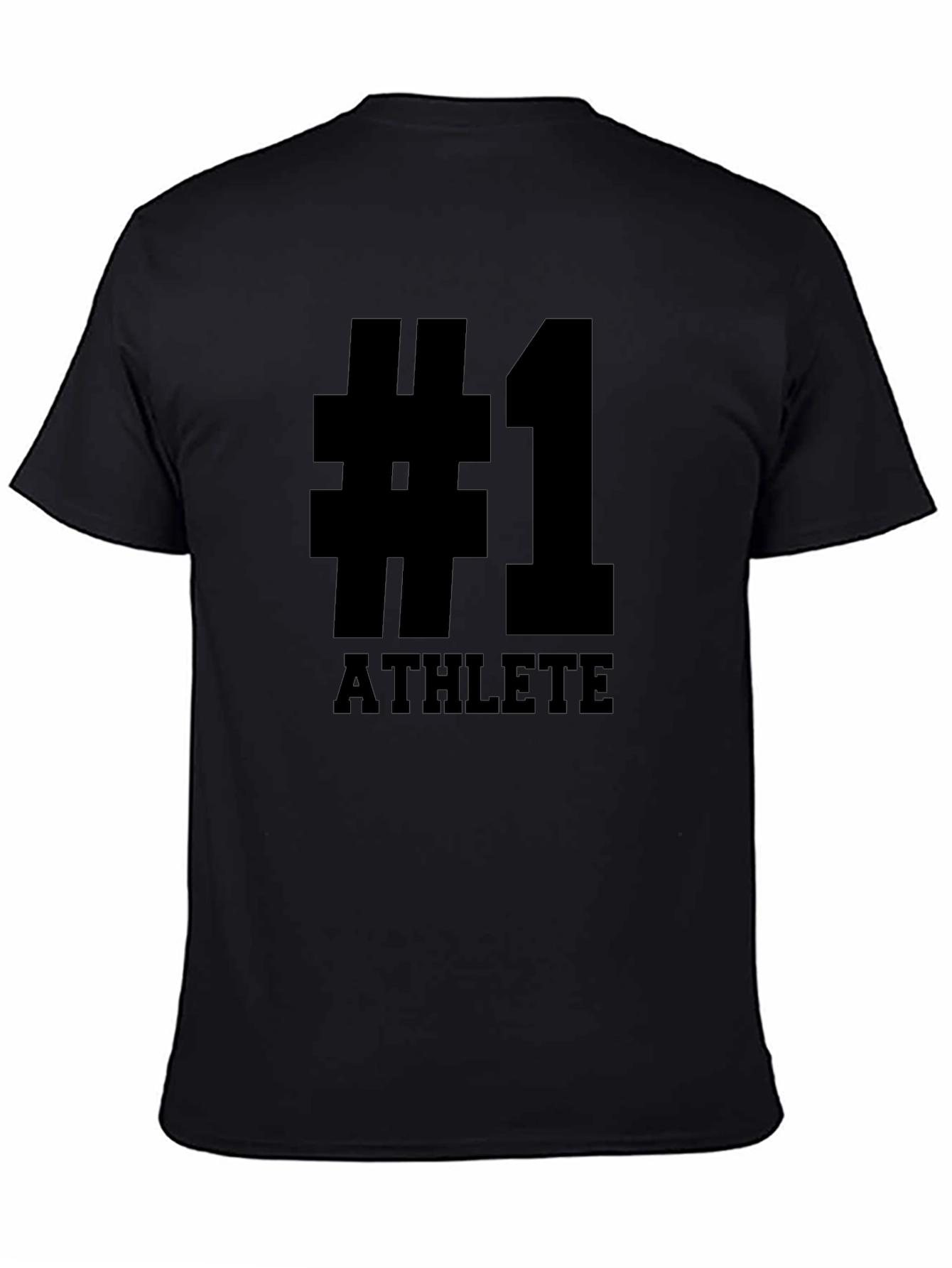 #1 Athlete Black Graphic T-Shirt
