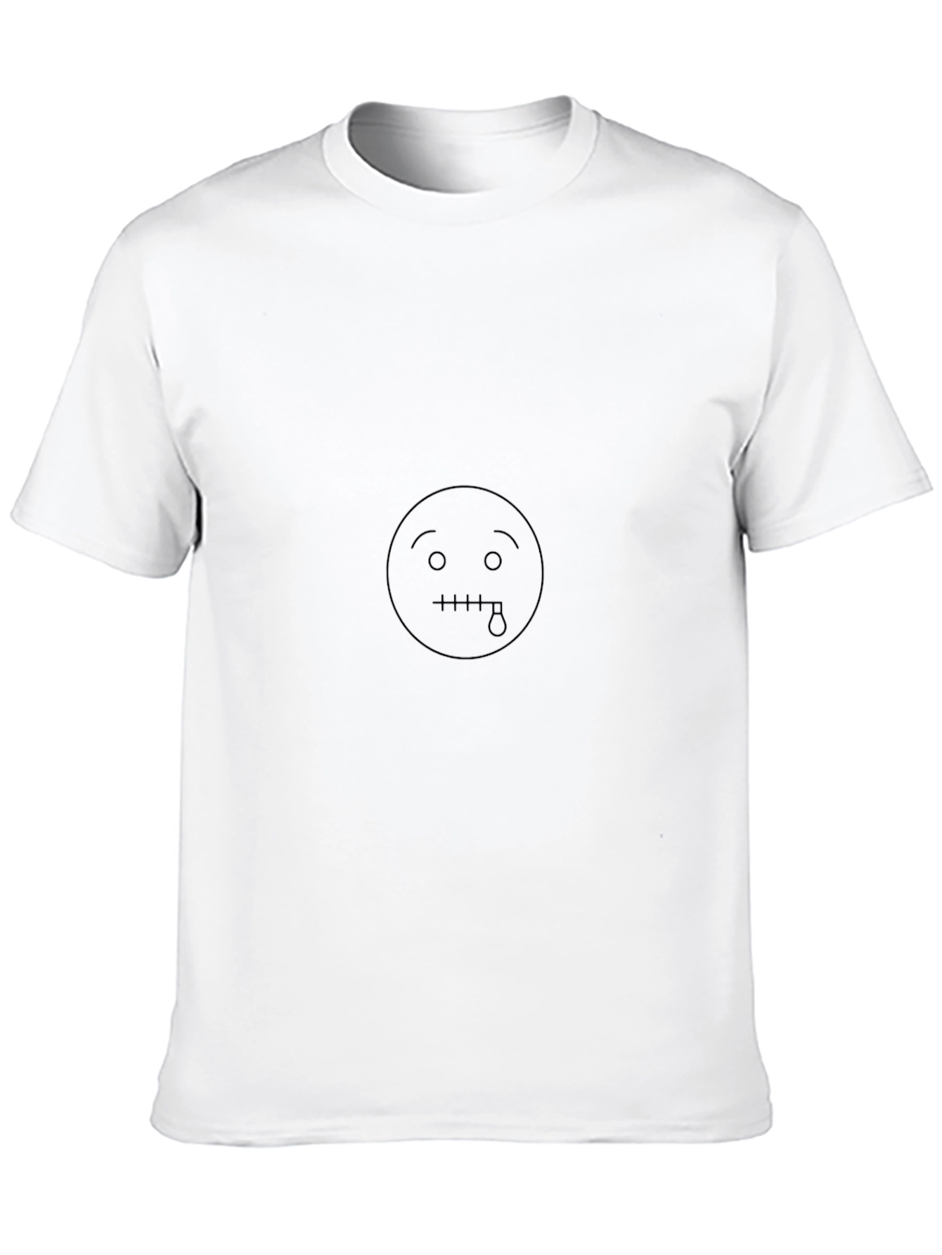 Zipped Mouth Emoji Black T-Shirt
