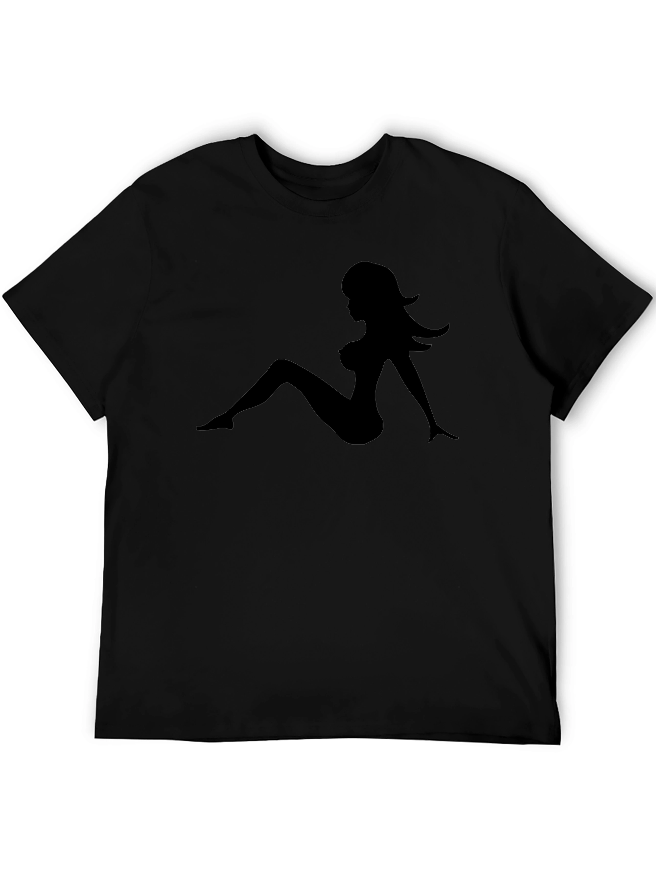 Black T-Shirt with Silhouette Design