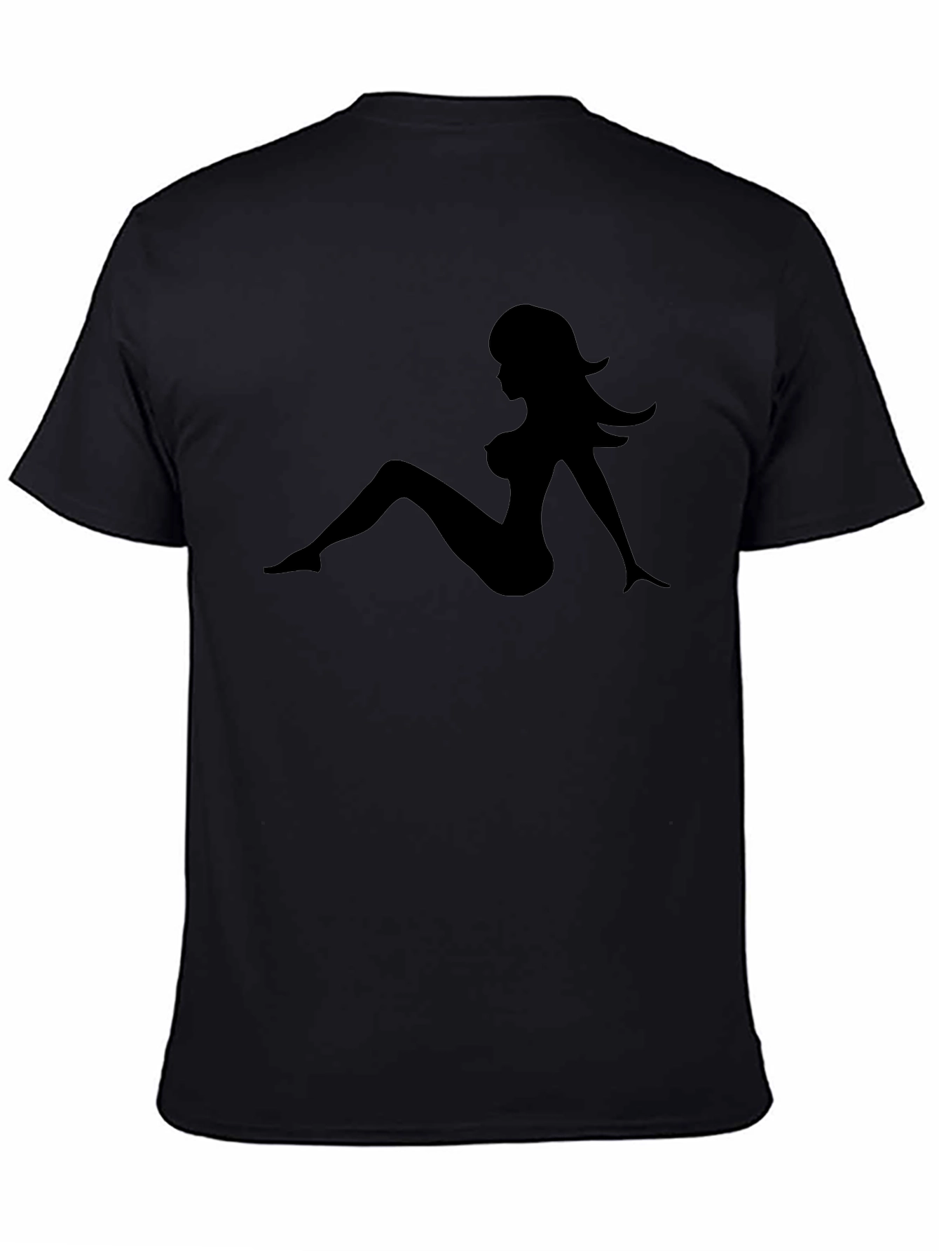 Black T-Shirt with Silhouette Design