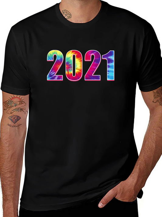Tie-Dye 2021 Graphic Tee - Stylish Year Print