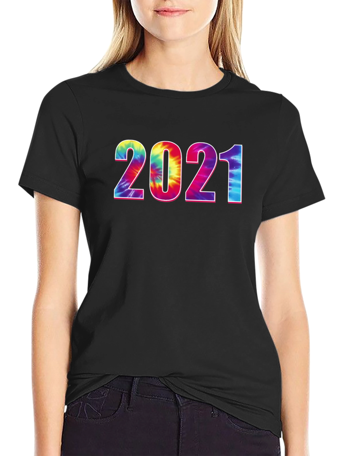 Tie-Dye 2021 Graphic Tee - Stylish Year Print