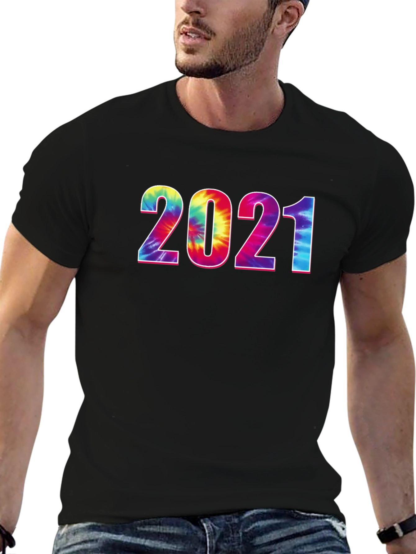 Tie-Dye 2021 Graphic Tee - Stylish Year Print