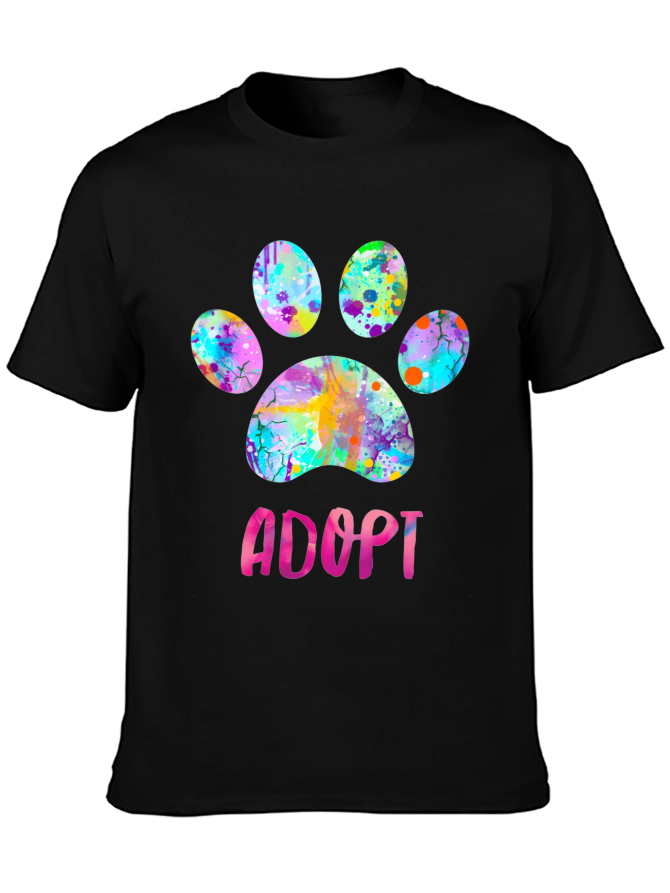 Adopt Paw Print Graphic T-Shirt