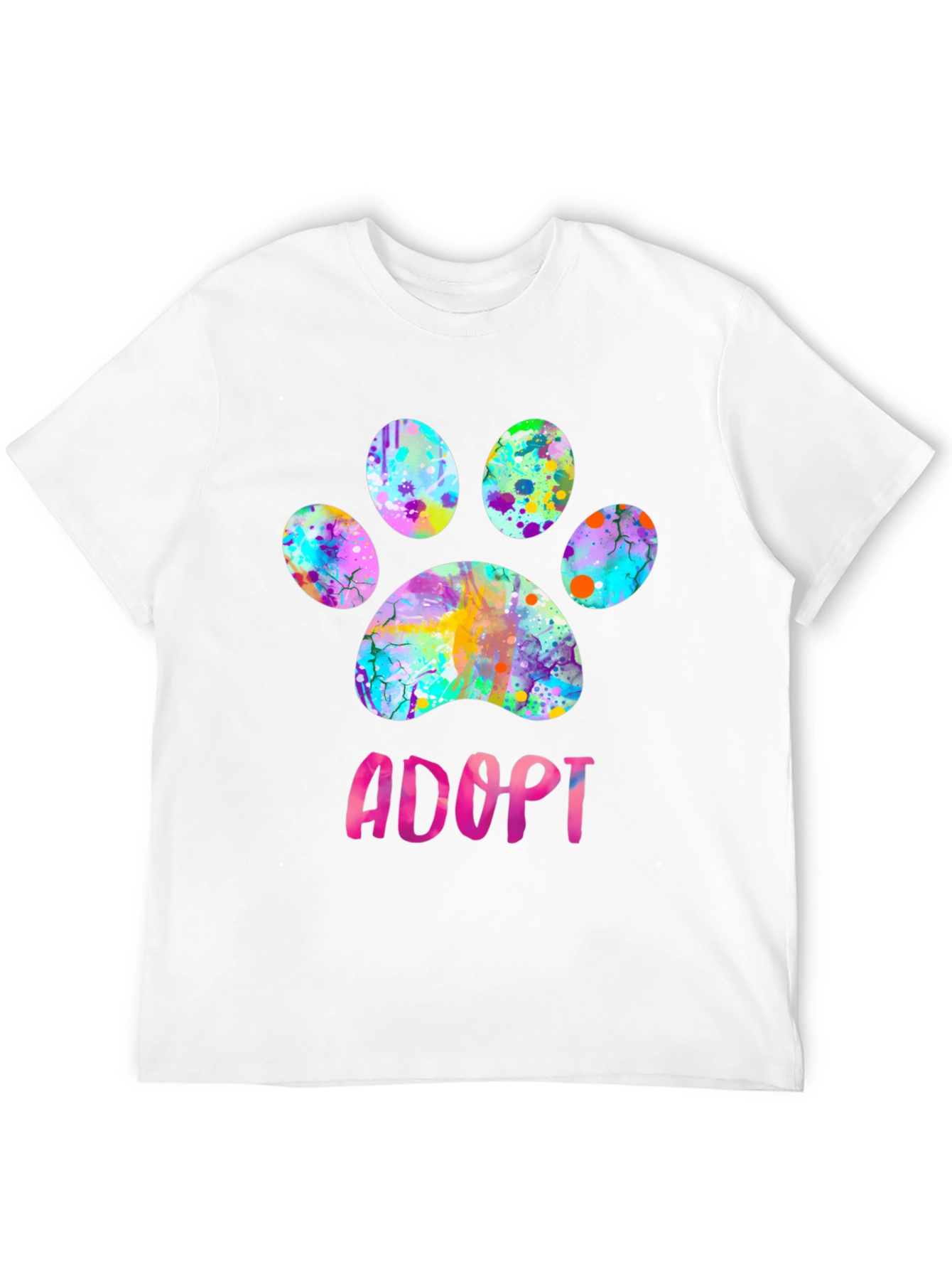 Adopt Paw Print Graphic T-Shirt