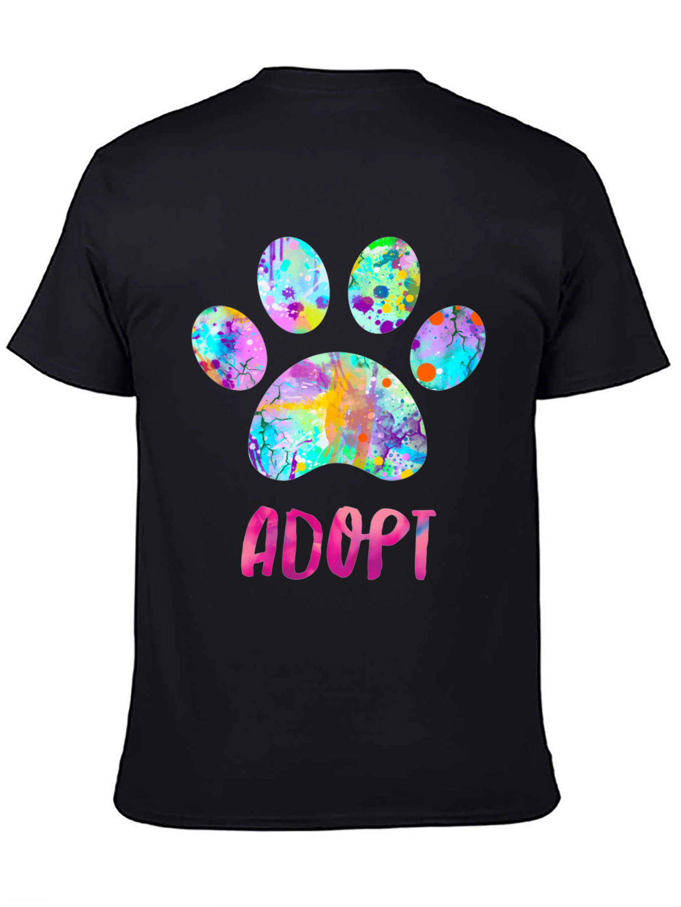 Adopt Paw Print Graphic T-Shirt