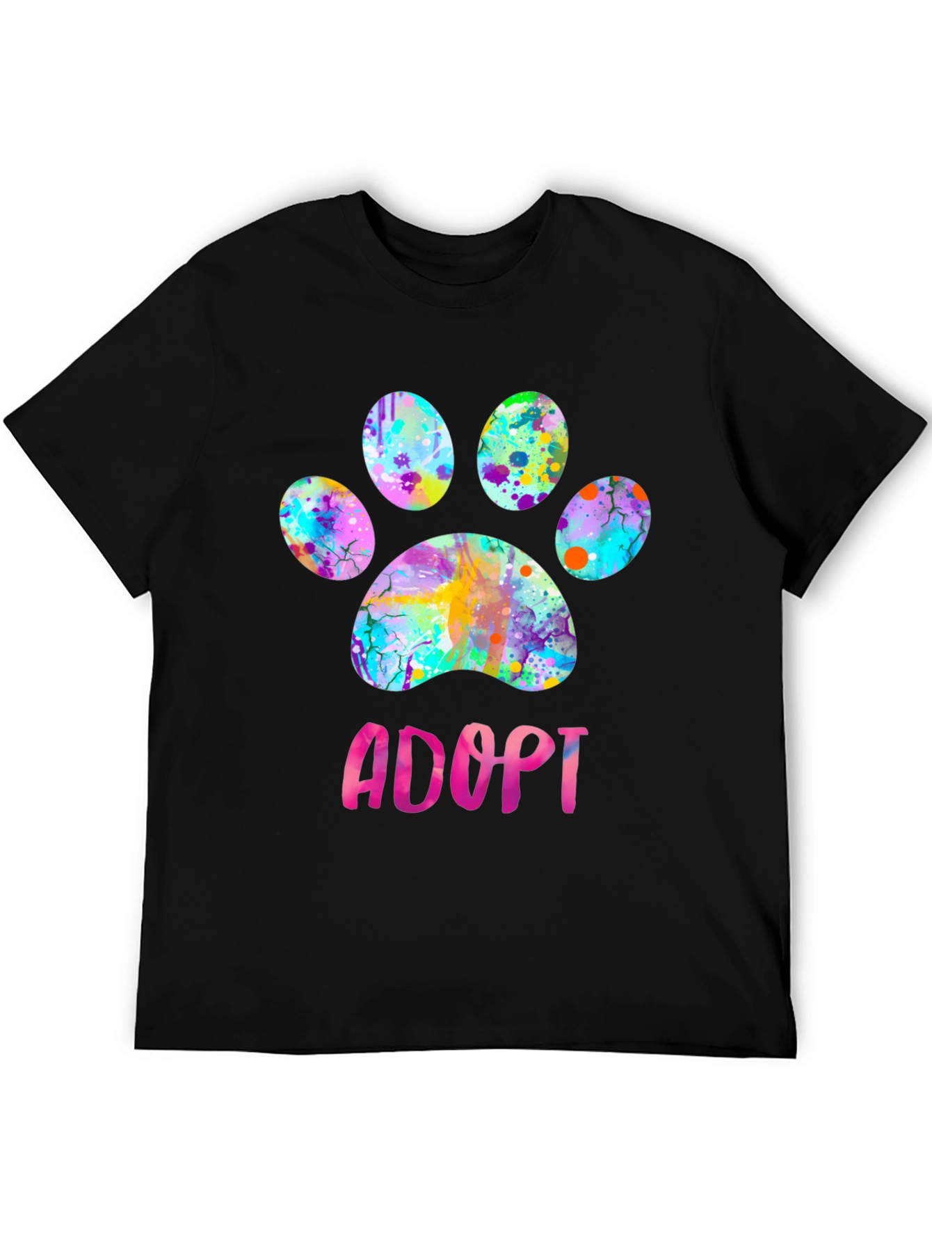 Adopt Paw Print Graphic T-Shirt