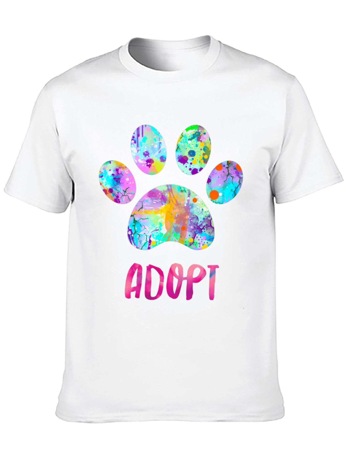 Adopt Paw Print Graphic T-Shirt
