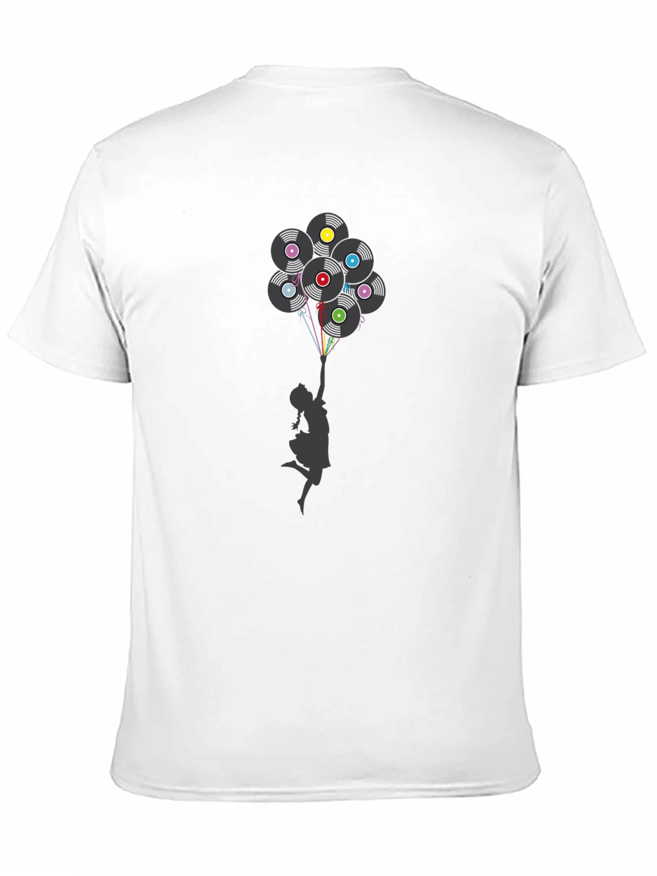 Vinyl Record Balloon Graphic Print T-Shirt