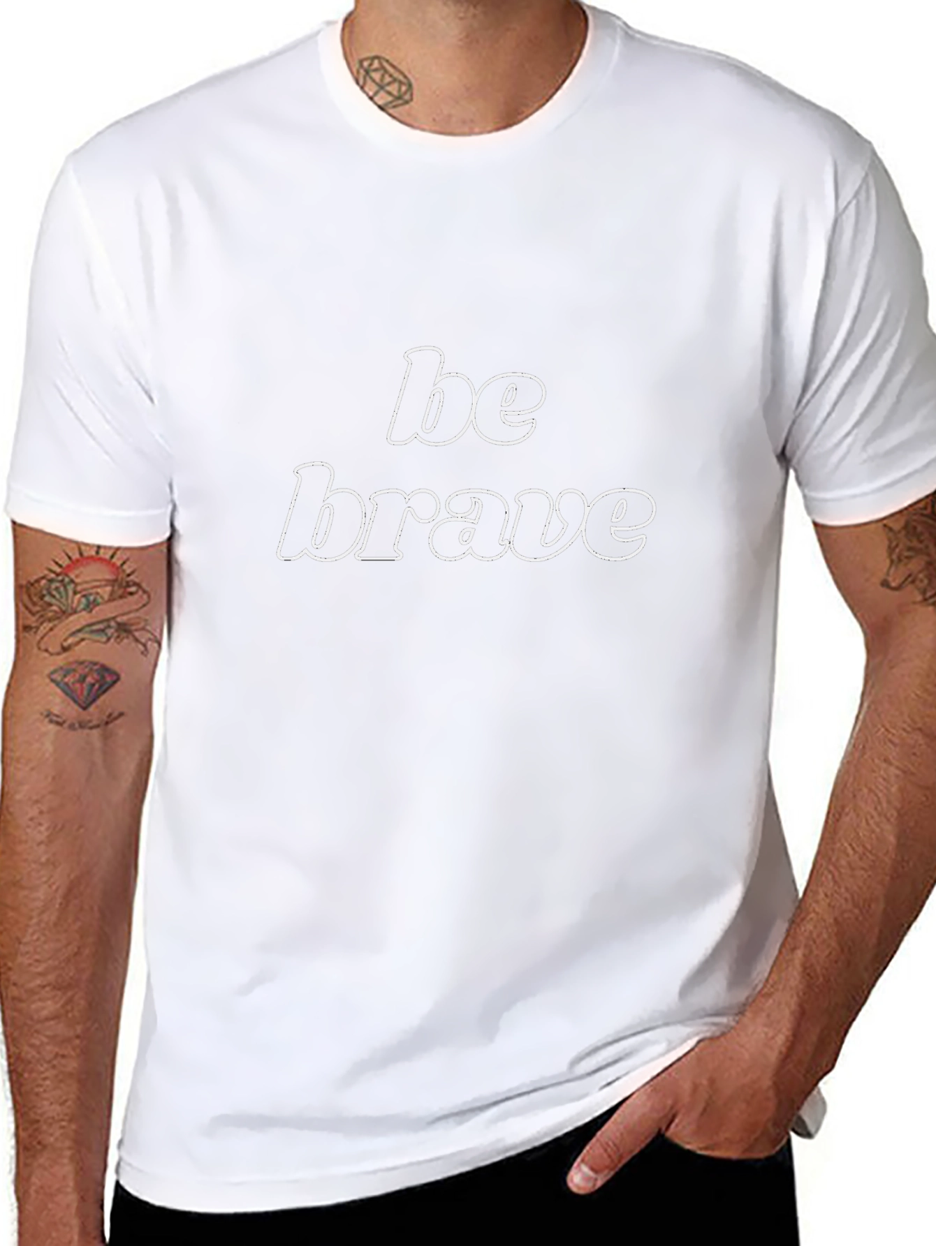 Be Brave Black Graphic Tee - Motivational Design