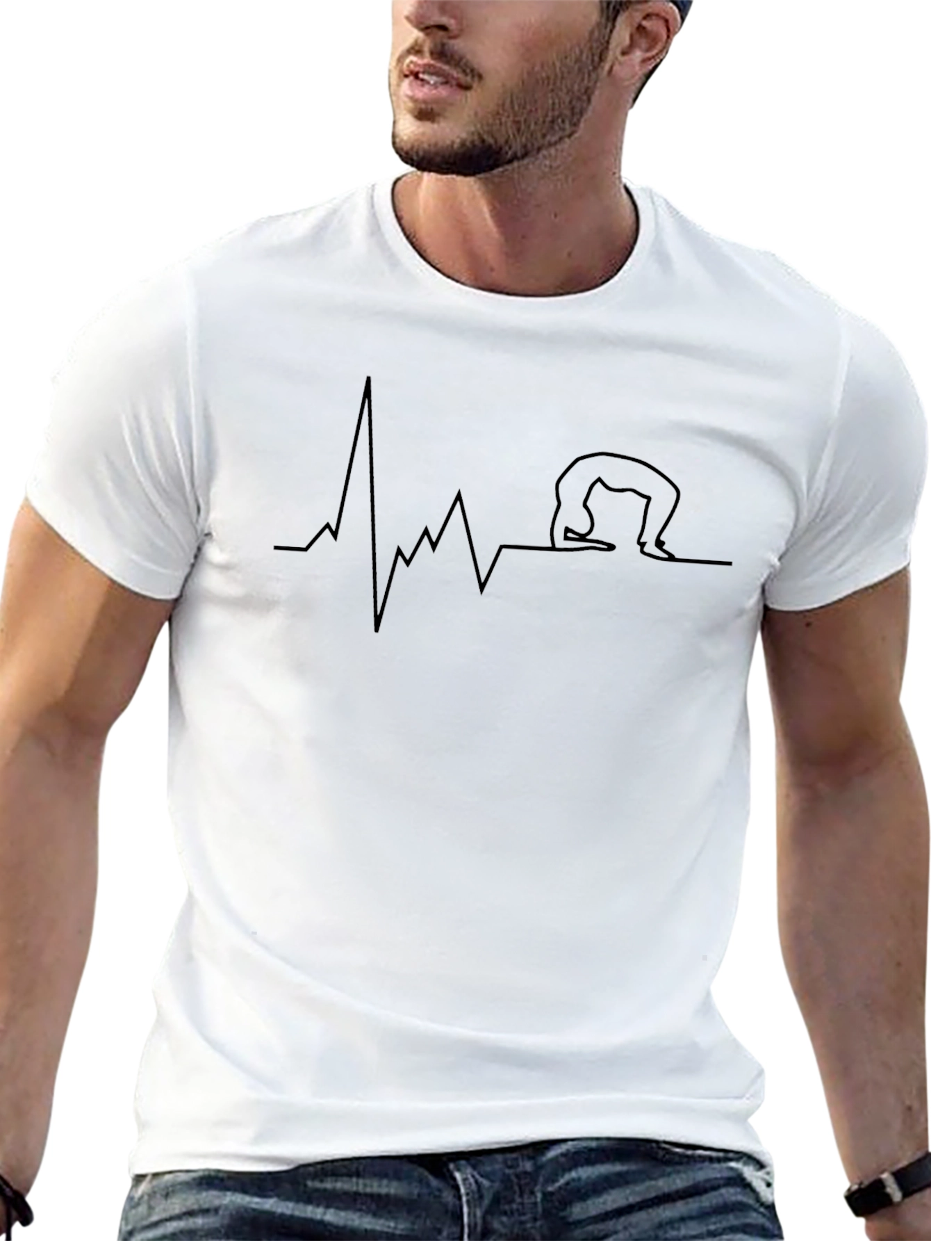 Yoga Heartbeat T-Shirt - Black