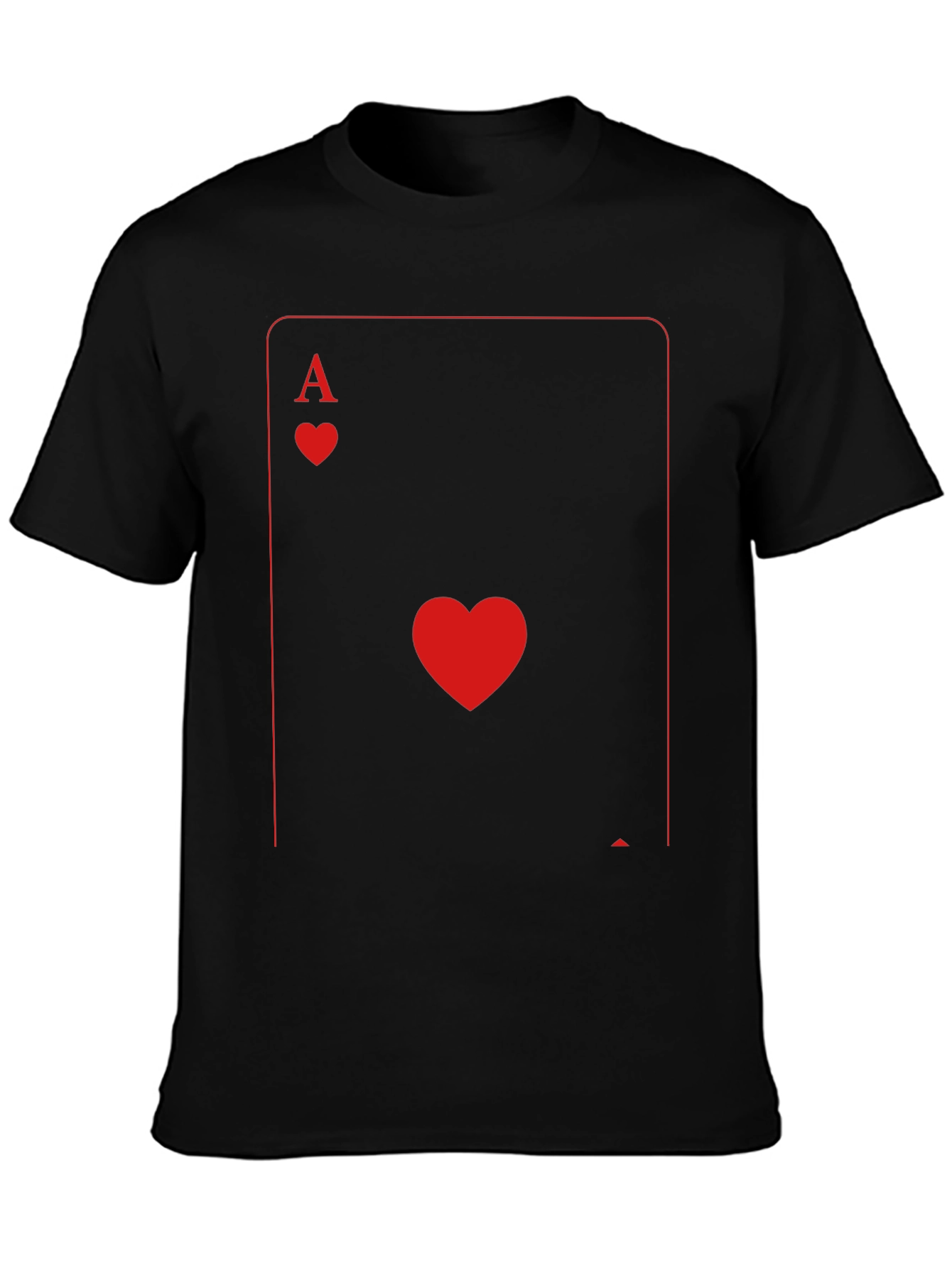 Ace of Hearts Graphic Tee - Black Crew Neck