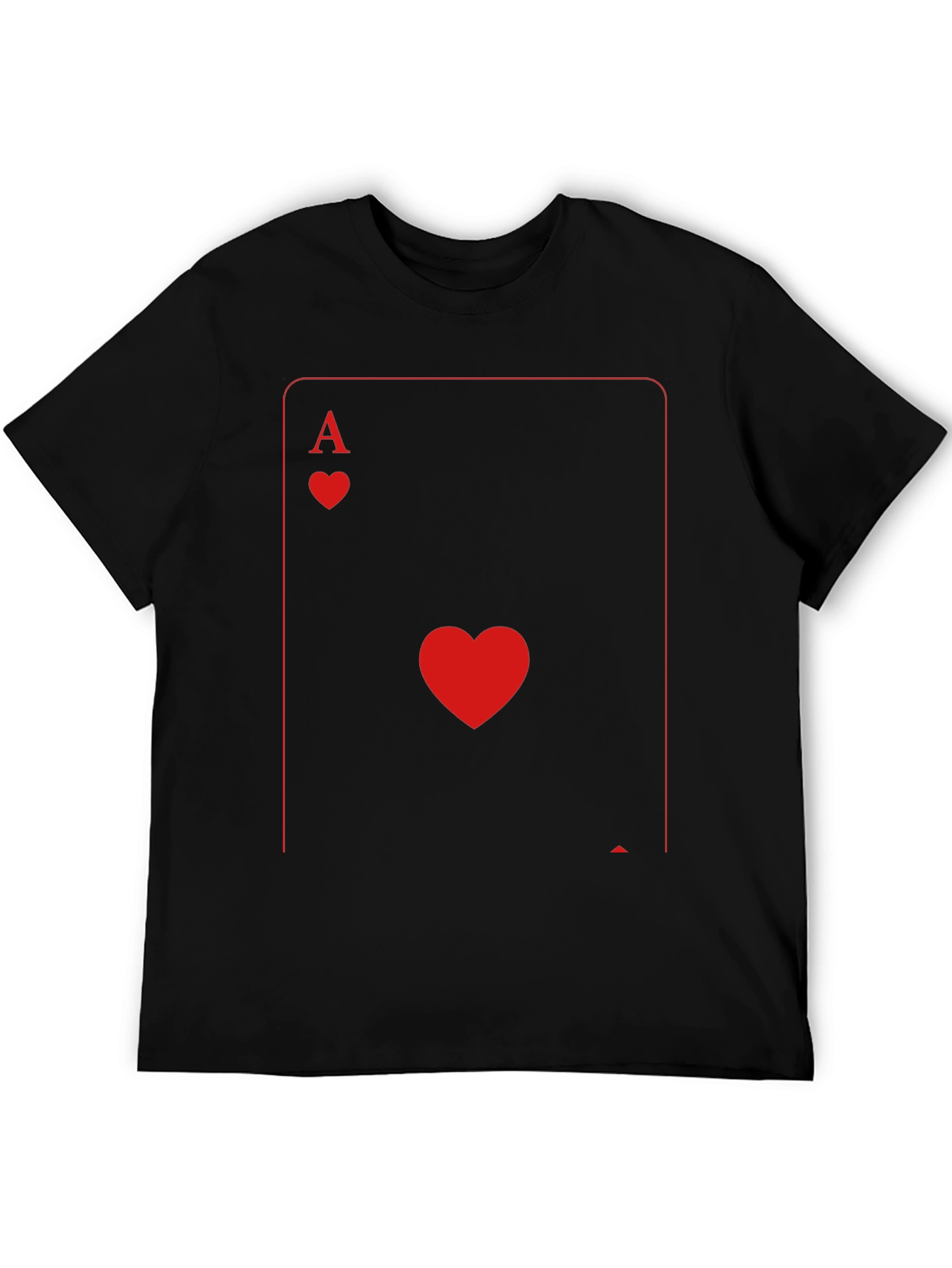 Ace of Hearts Graphic Tee - Black Crew Neck