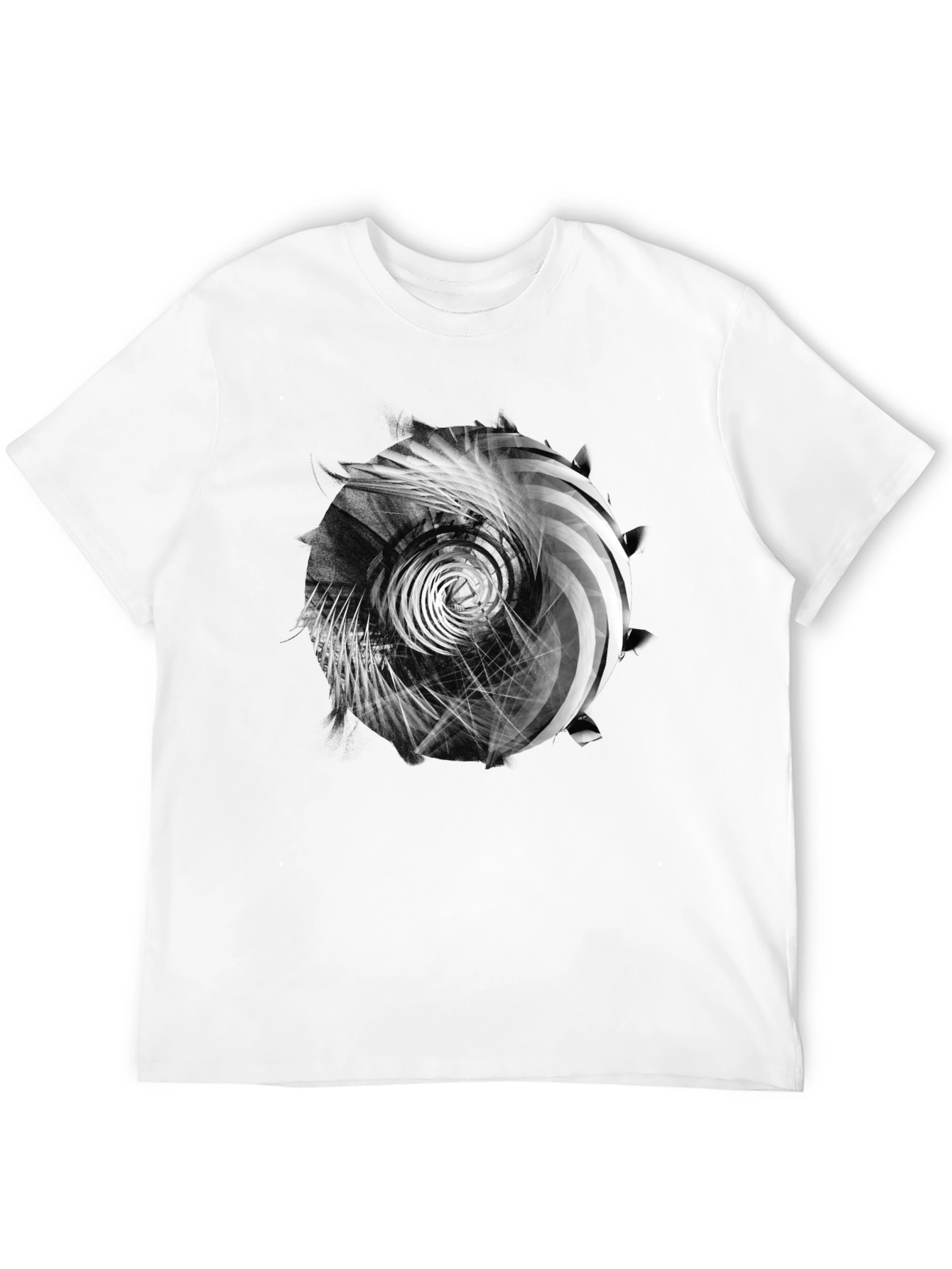 Abstract Swirl Graphic Print Black T-Shirt
