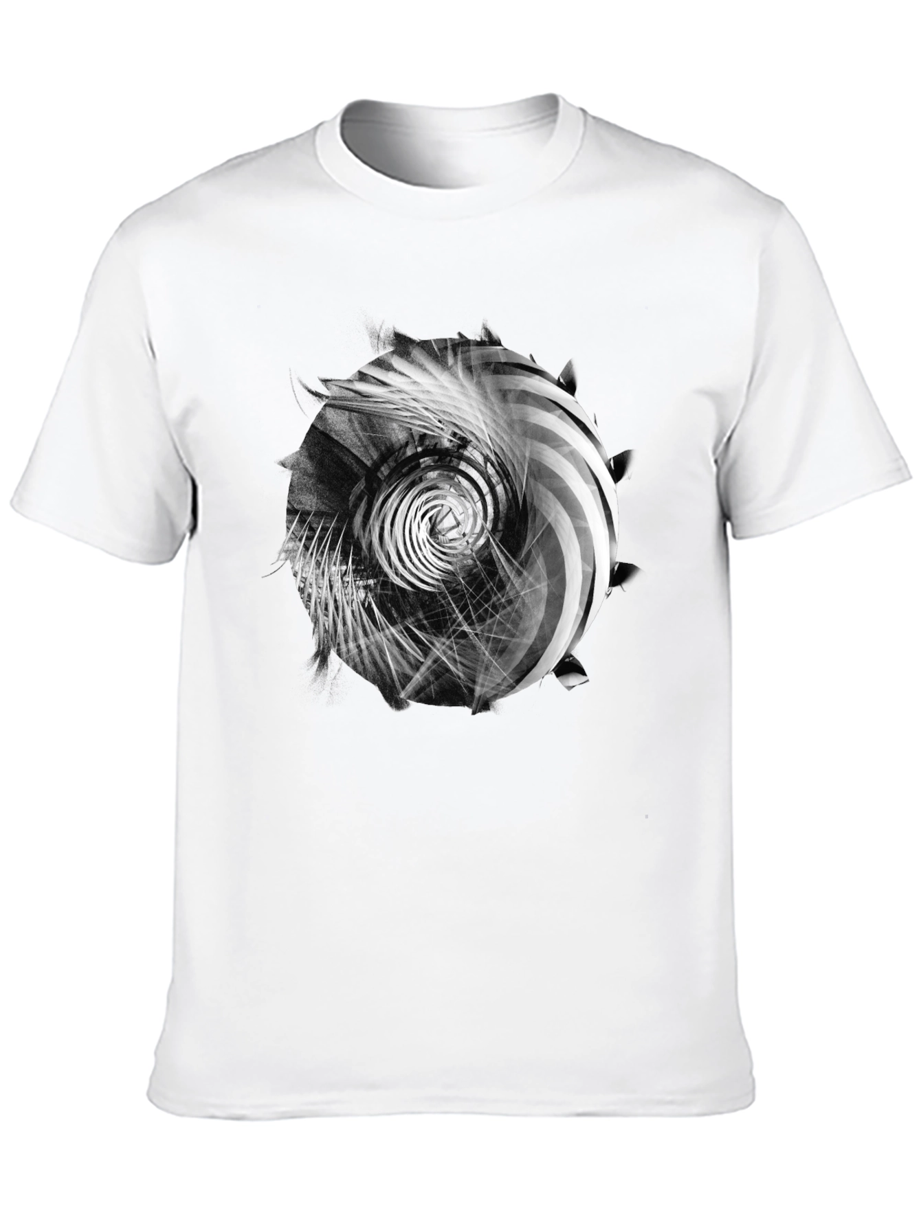 Abstract Swirl Graphic Print Black T-Shirt
