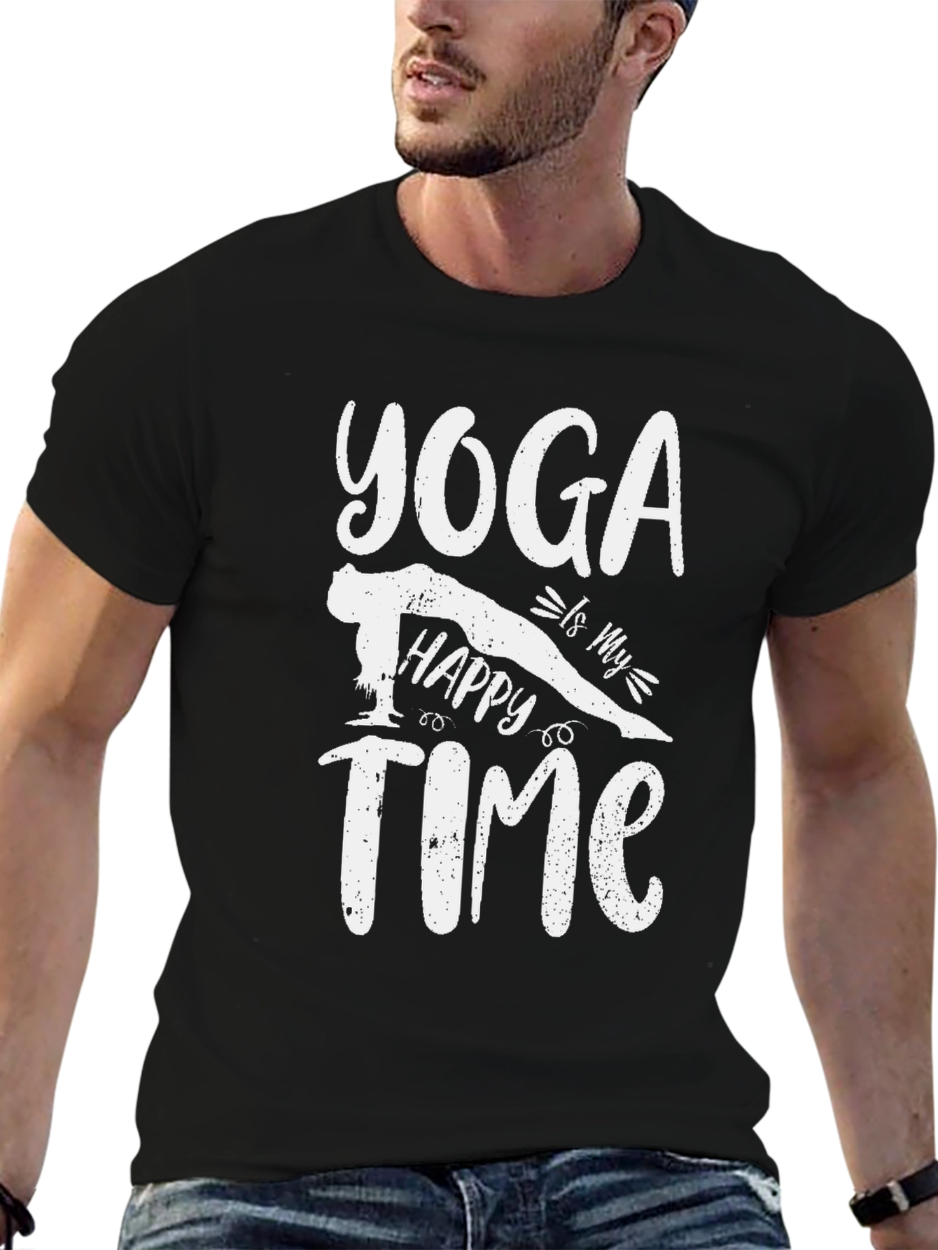 Yoga Is My Happy Time T-Shirt Black