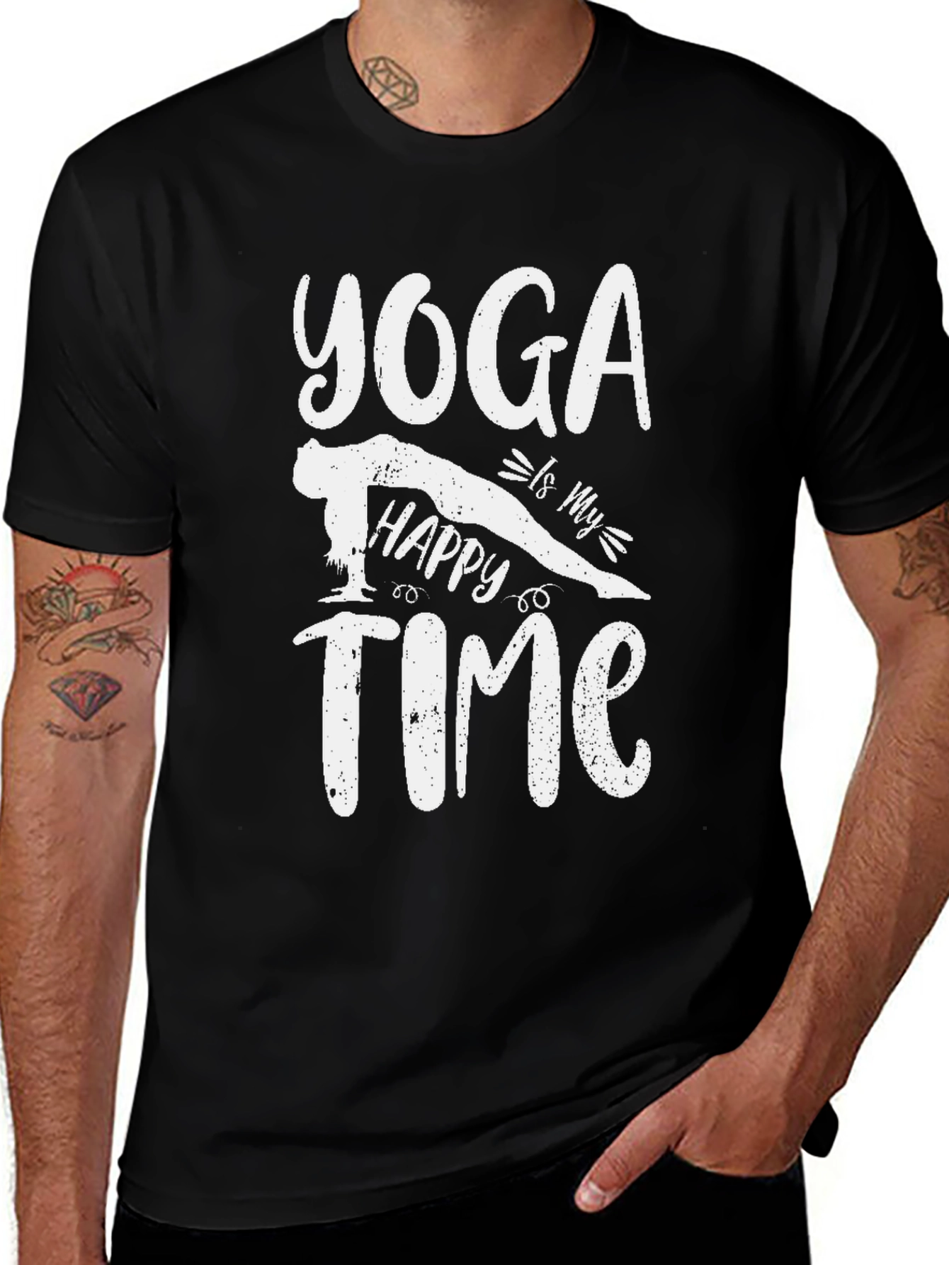 Yoga Is My Happy Time T-Shirt Black