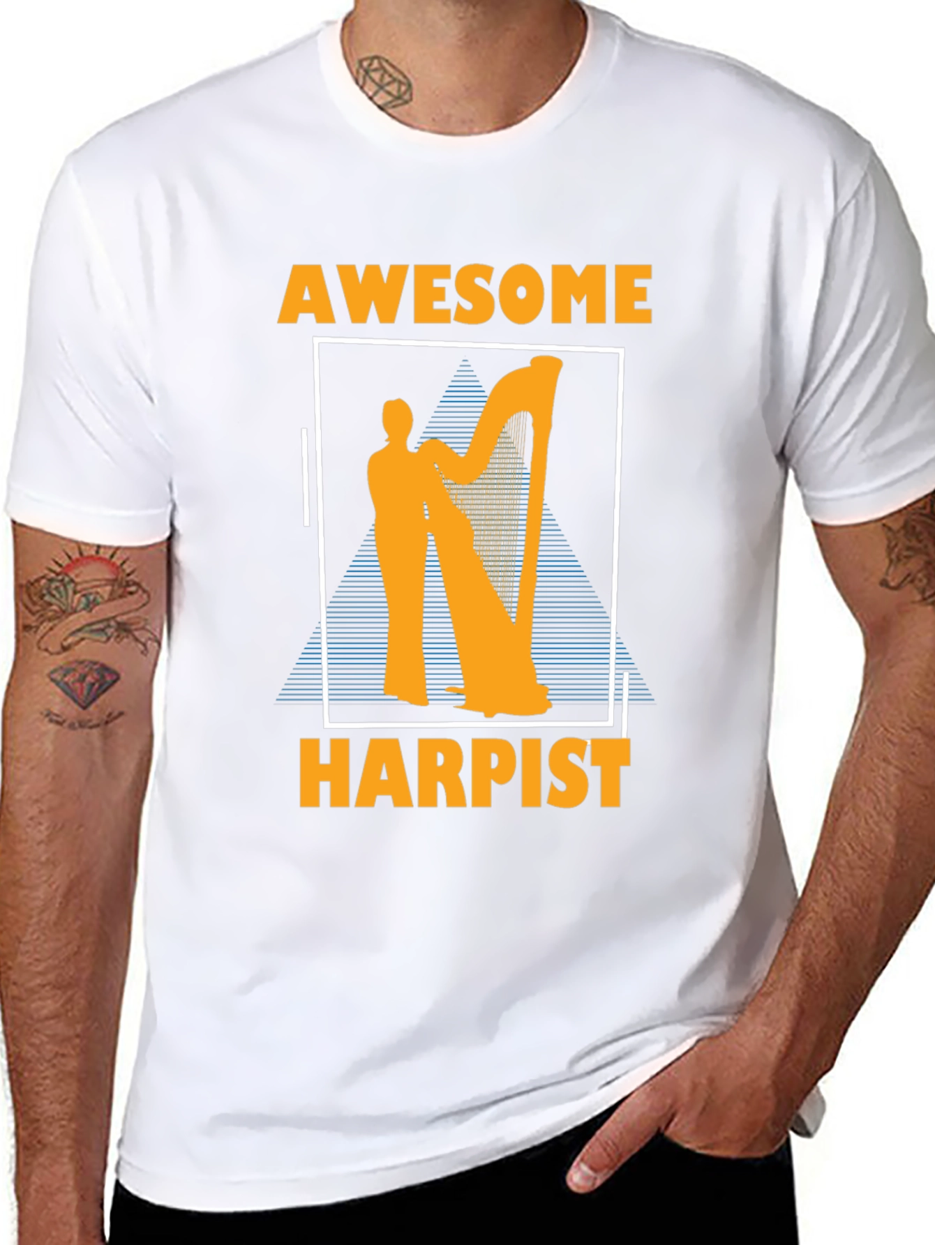 Awesome Harpist Graphic T-Shirt Musician Tee
