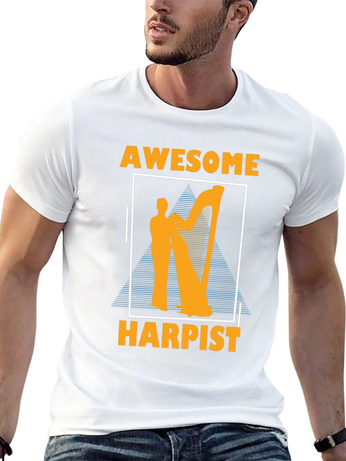 Awesome Harpist Graphic T-Shirt Musician Tee