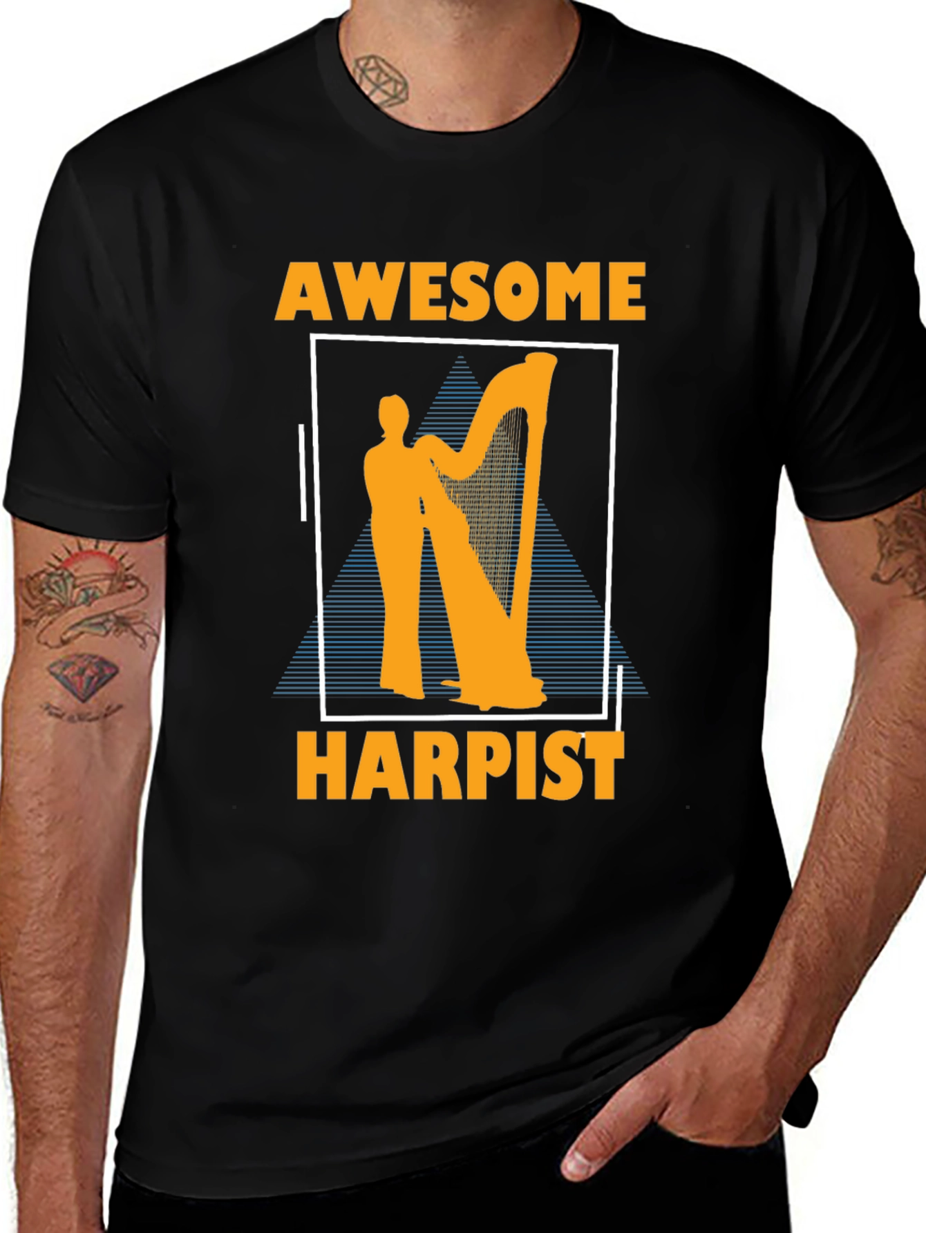 Awesome Harpist Graphic T-Shirt Musician Tee
