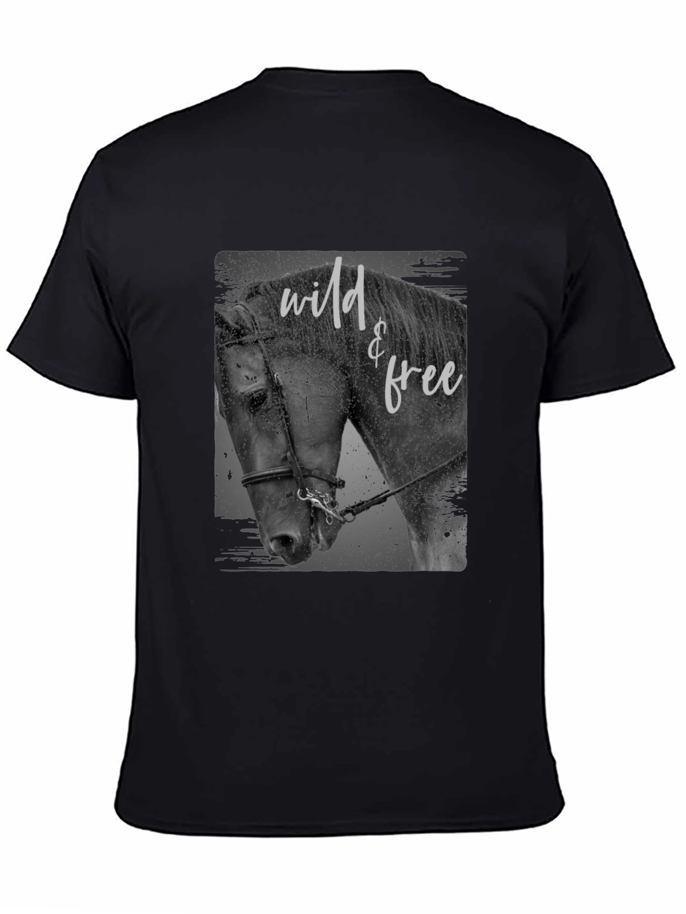 Wild & Free Horse Graphic Tee - Black