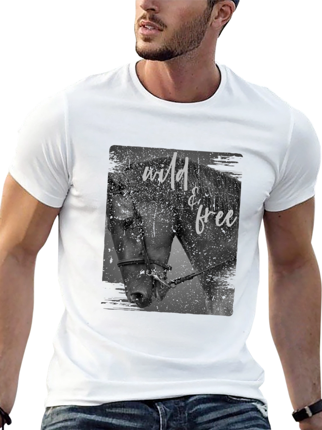 Wild & Free Horse Graphic Tee - Black