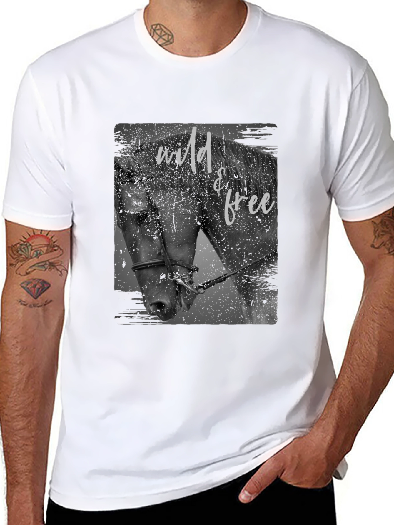 Wild & Free Horse Graphic Tee - Black