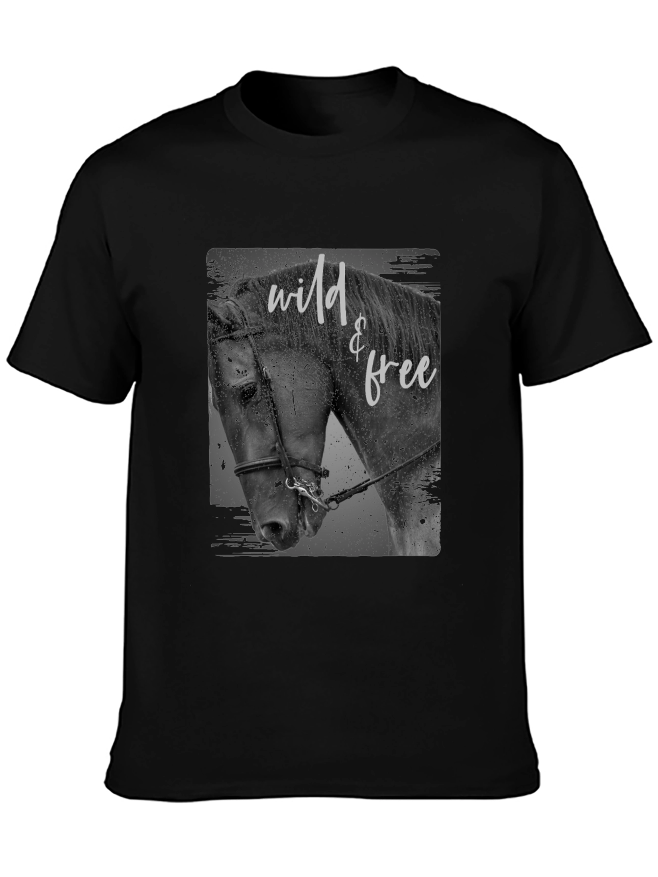 Wild & Free Horse Graphic Tee - Black