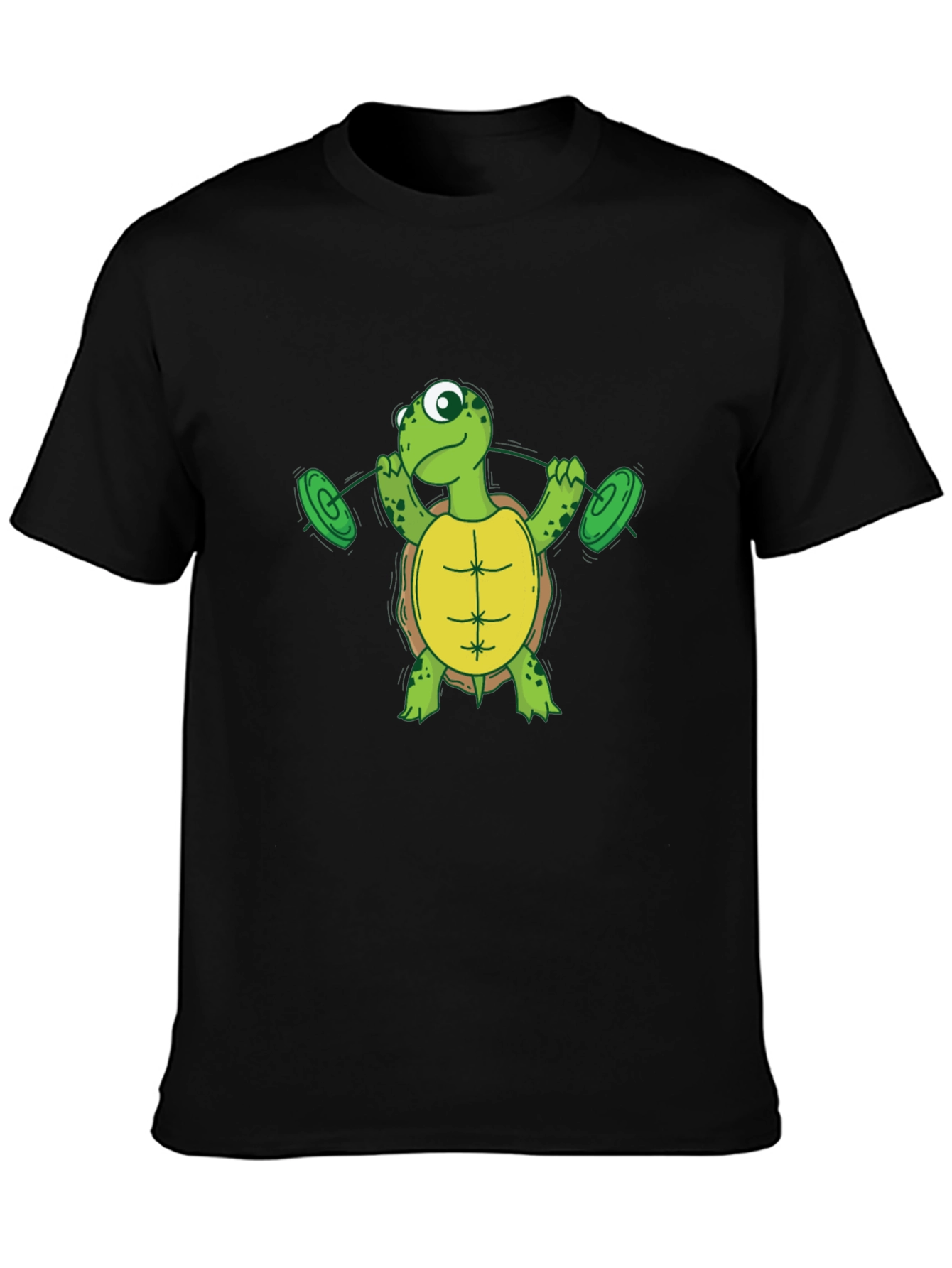 Turtle Weightlifting Black T-Shirt