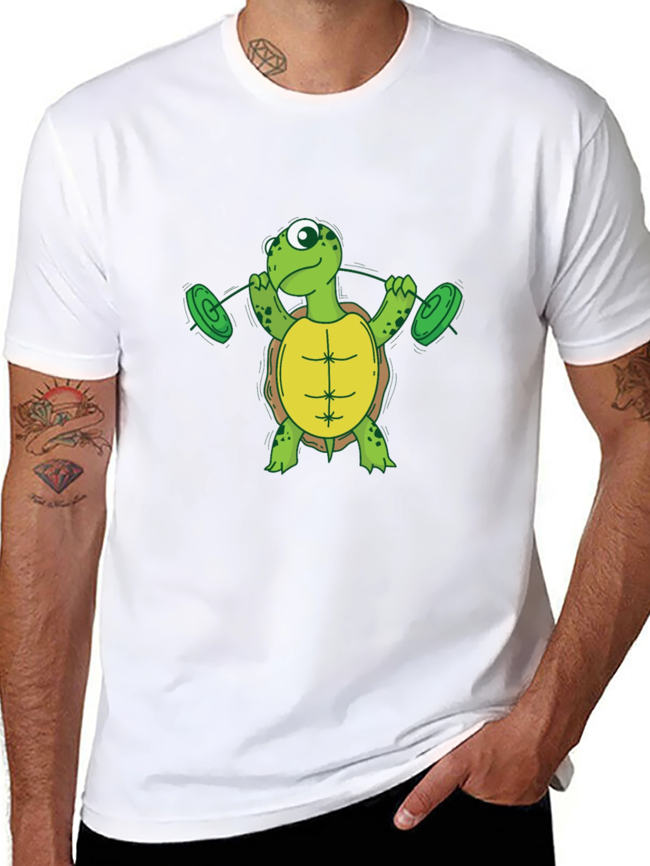 Turtle Weightlifting Black T-Shirt