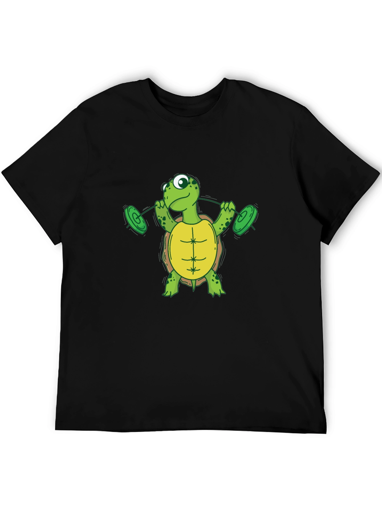 Turtle Weightlifting Black T-Shirt