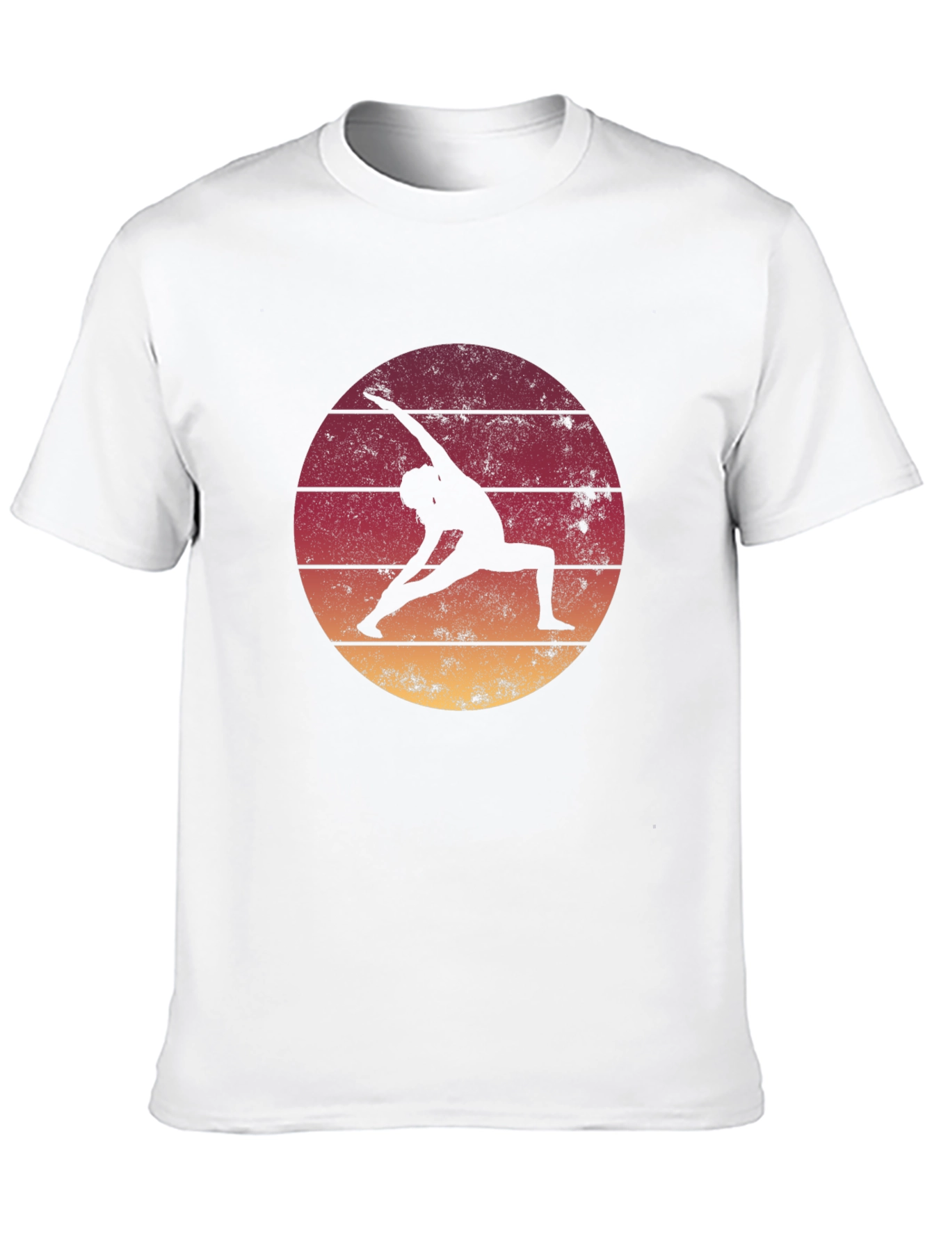 Yoga Pose Sunset Graphic Tee - Relaxed Fit