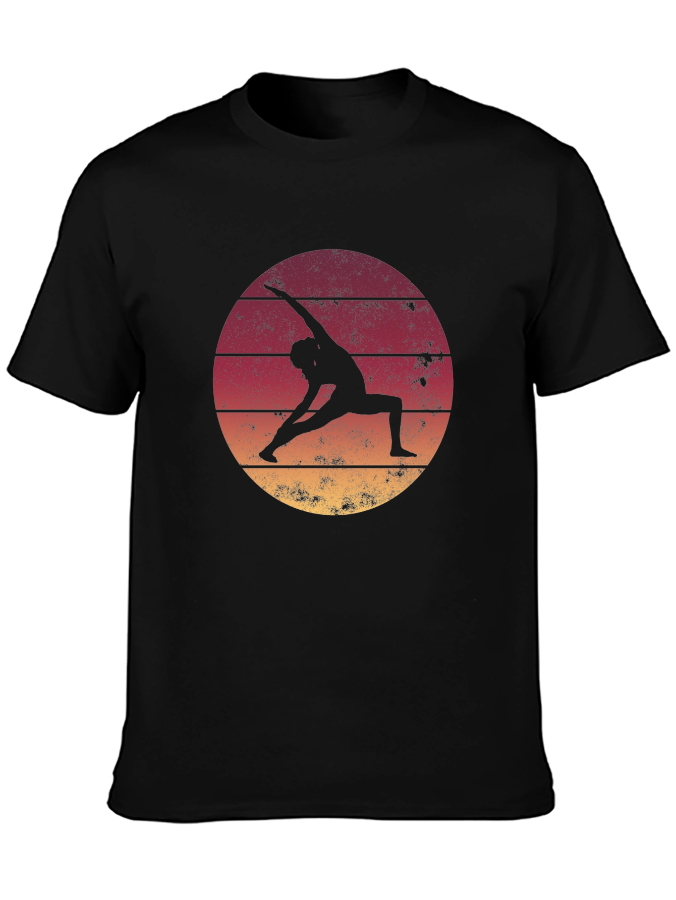 Yoga Pose Sunset Graphic Tee - Relaxed Fit