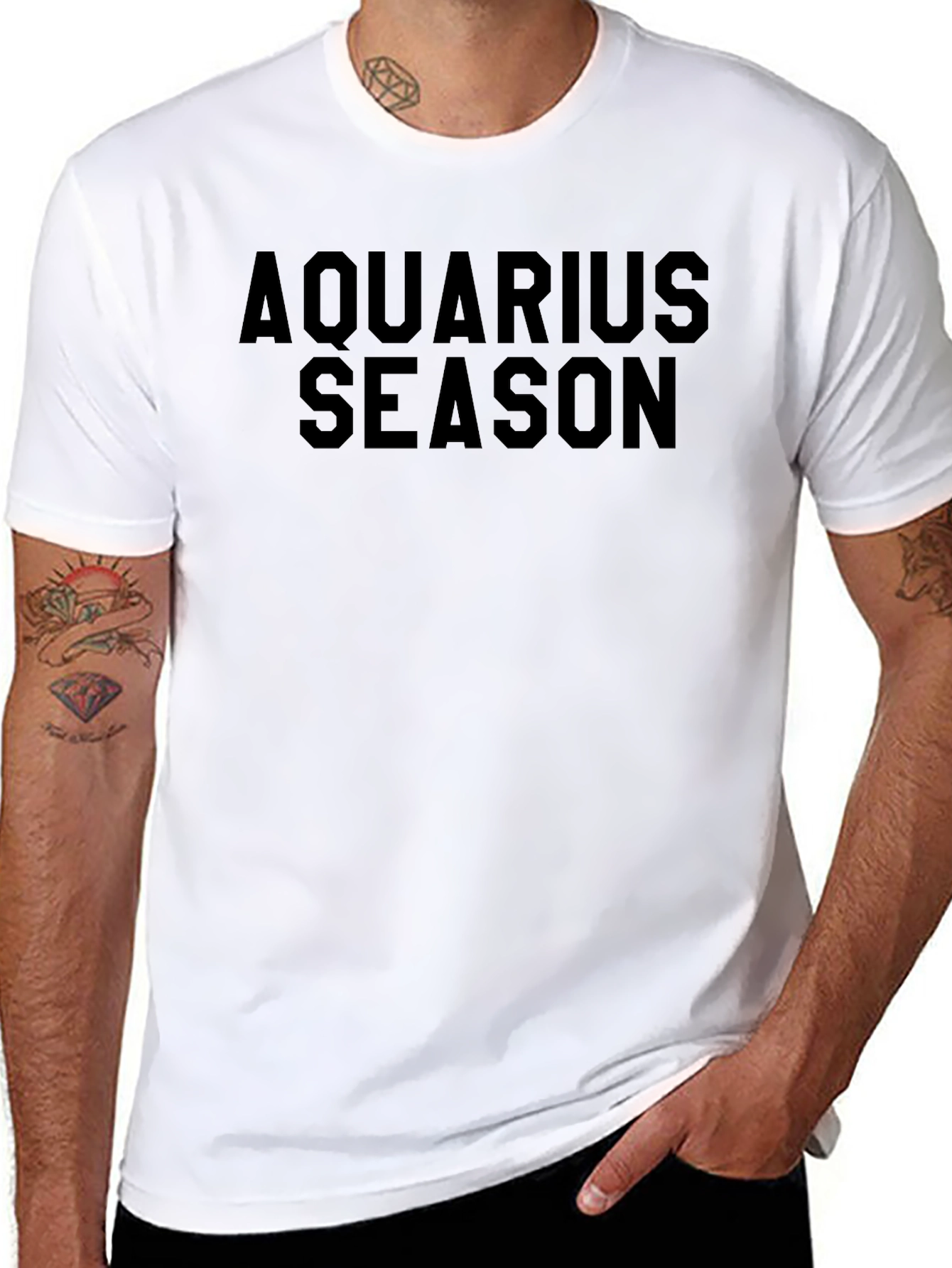 Aquarius Season Black Graphic T-Shirt