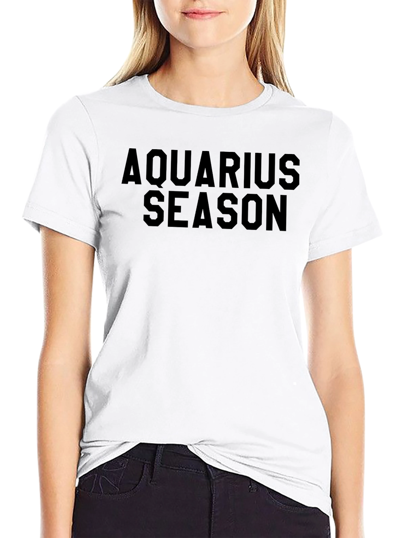 Aquarius Season Black Graphic T-Shirt