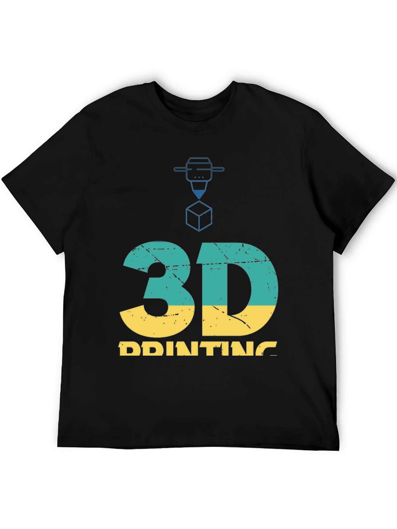 3D Printing Graphic T-Shirt - Black