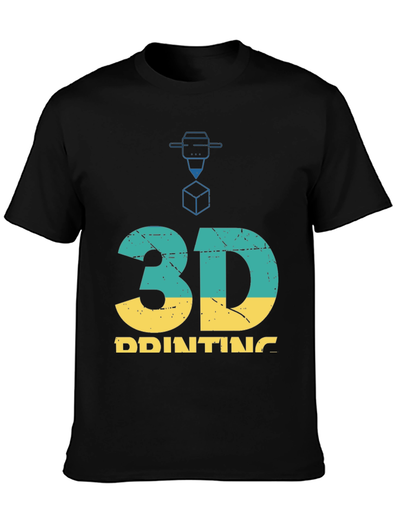 3D Printing Graphic T-Shirt - Black
