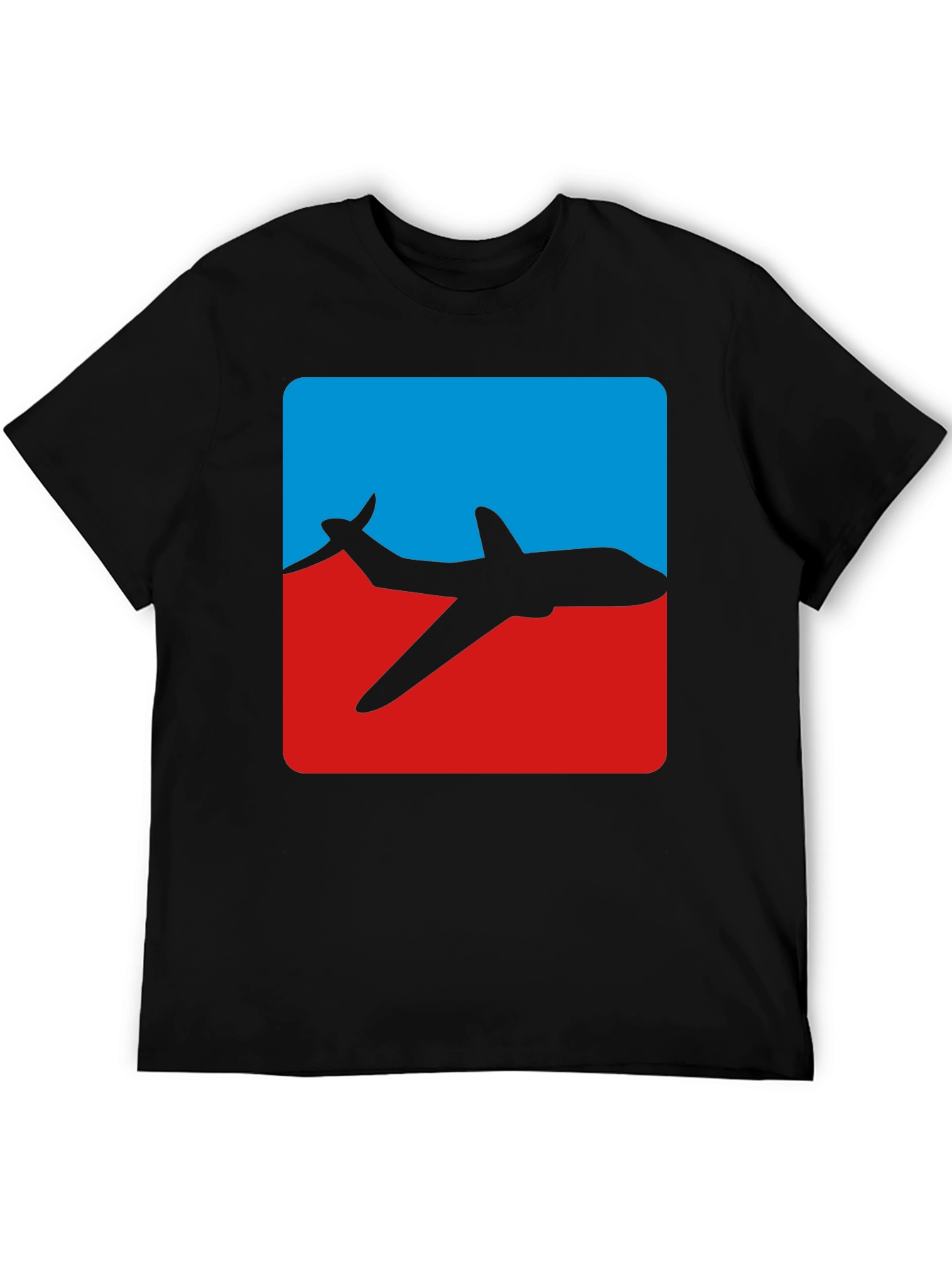 Airplane Graphic Tee - Blue & Red Jet Design