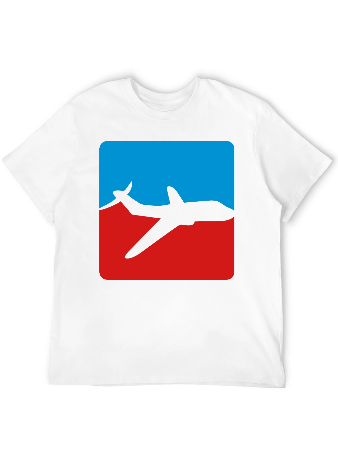 Airplane Graphic Tee - Blue & Red Jet Design