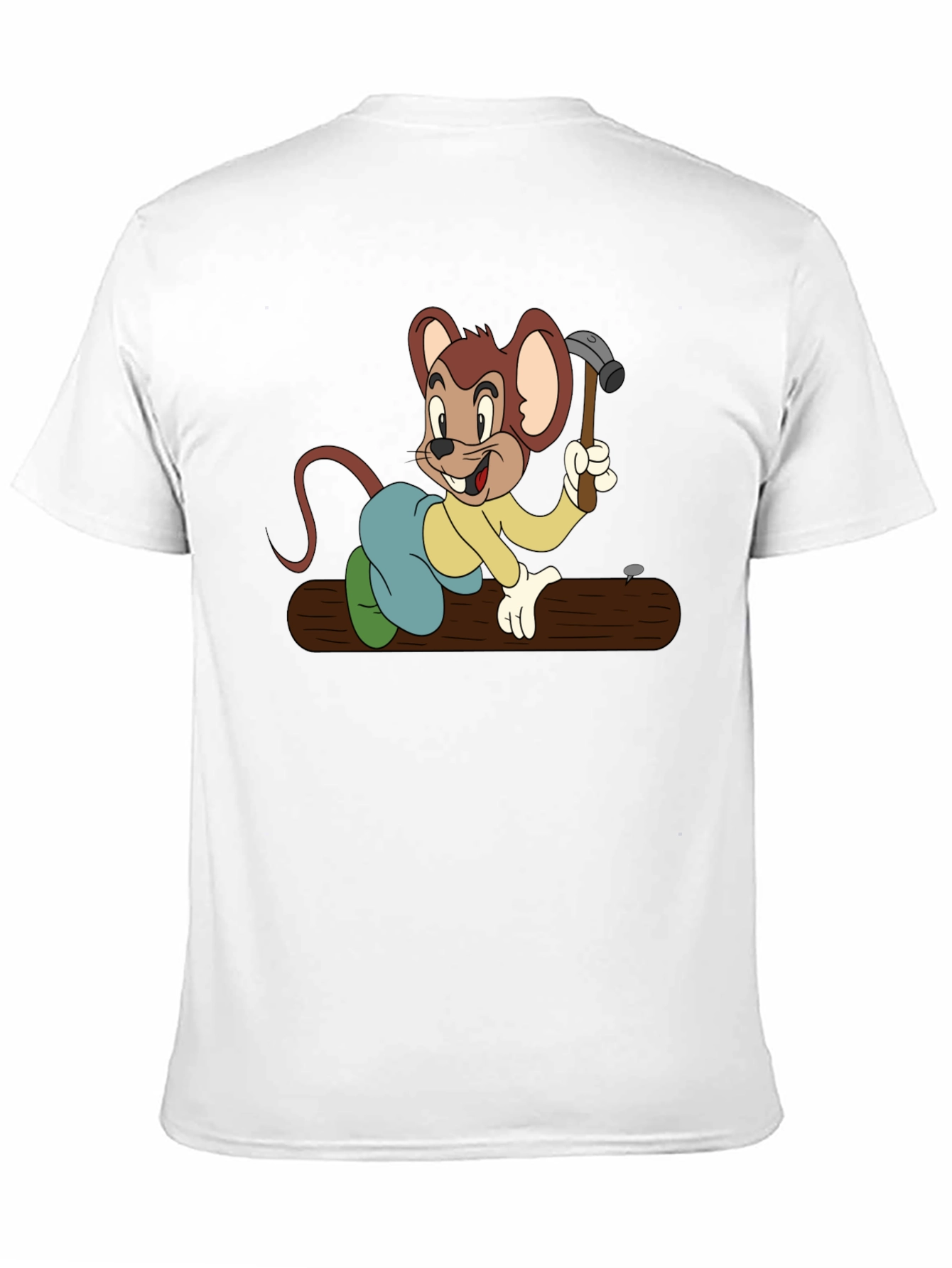Black T-Shirt with Construction Cartoon Mouse