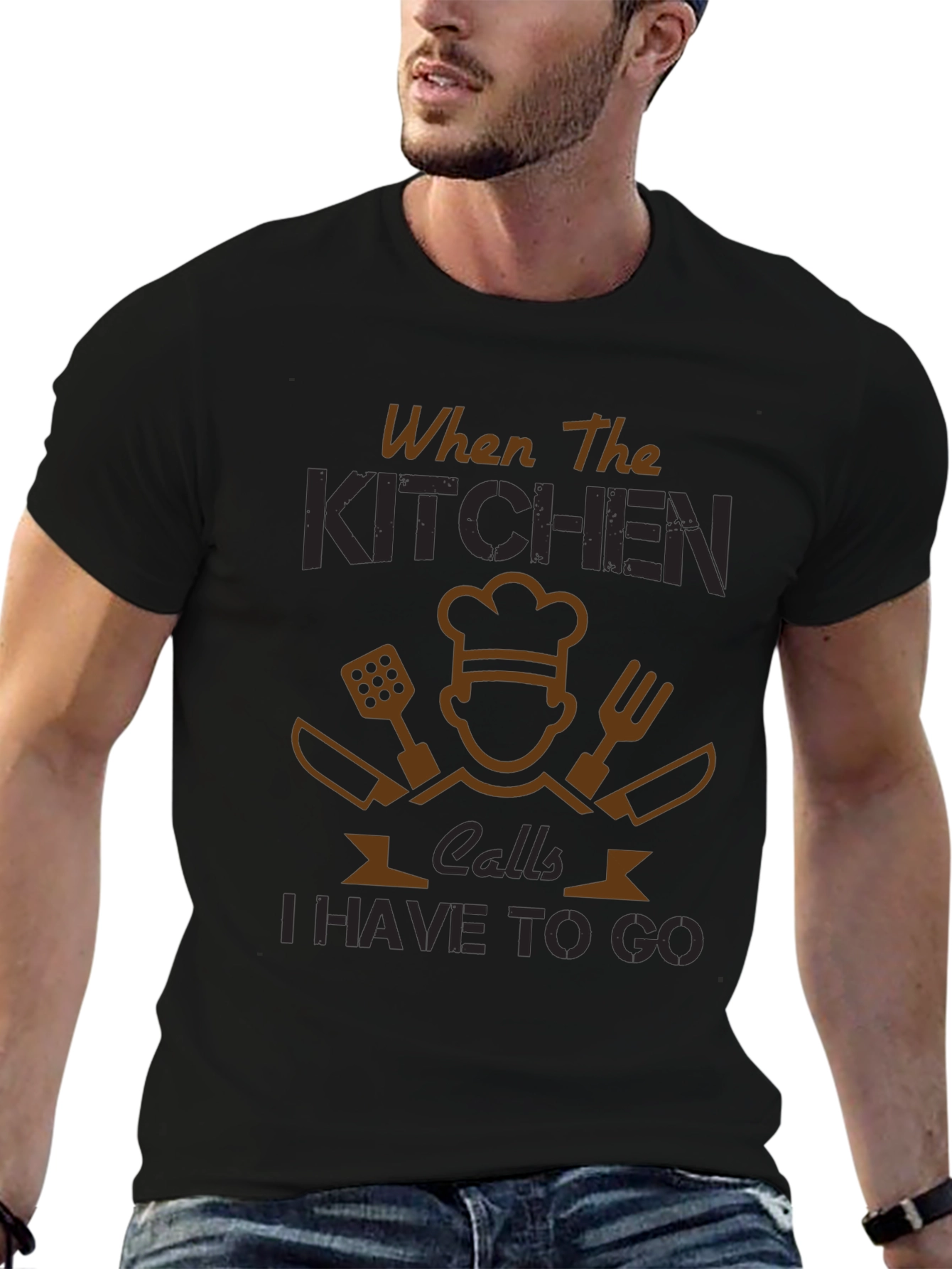 When The Kitchen Calls - Chef T-Shirt