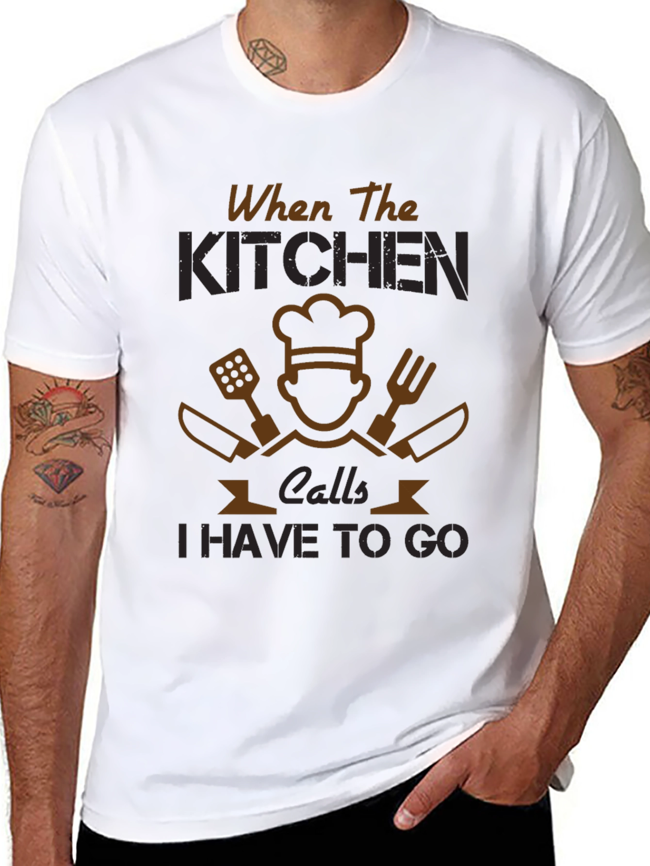 When The Kitchen Calls - Chef T-Shirt