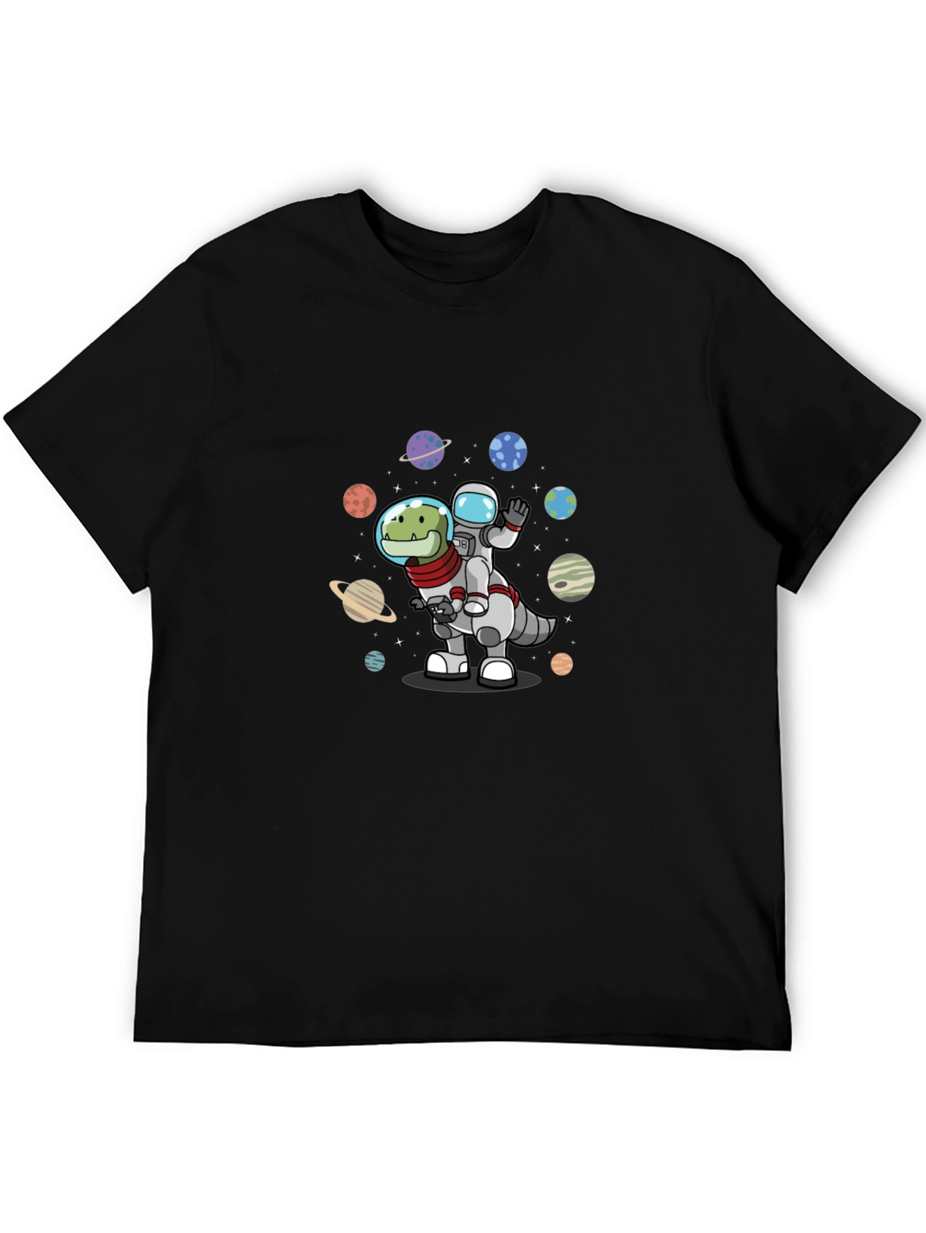 Astronaut Riding Dinosaur T-Shirt - Space Adventure Tee
