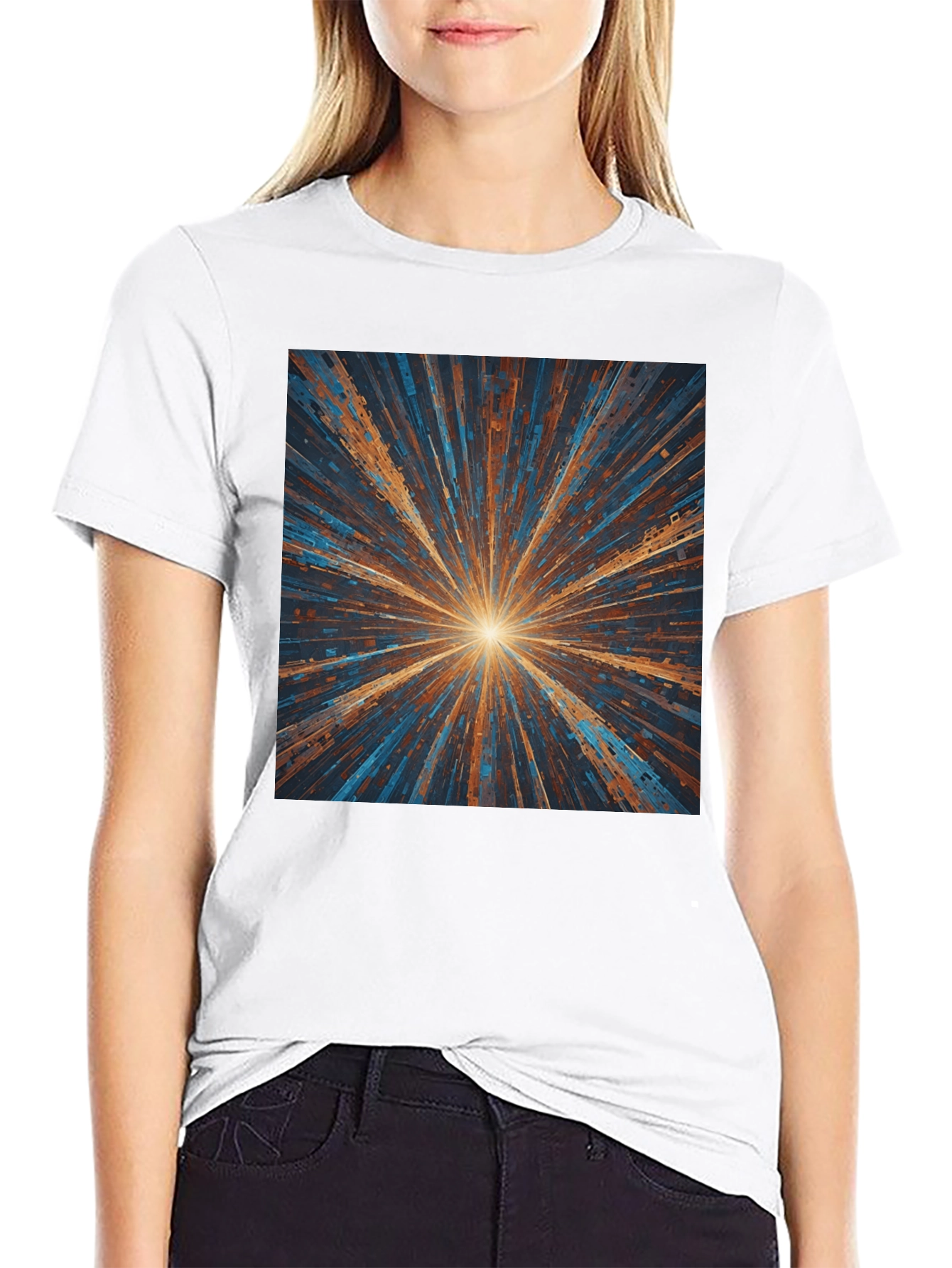 Abstract Burst Graphic Black T-Shirt