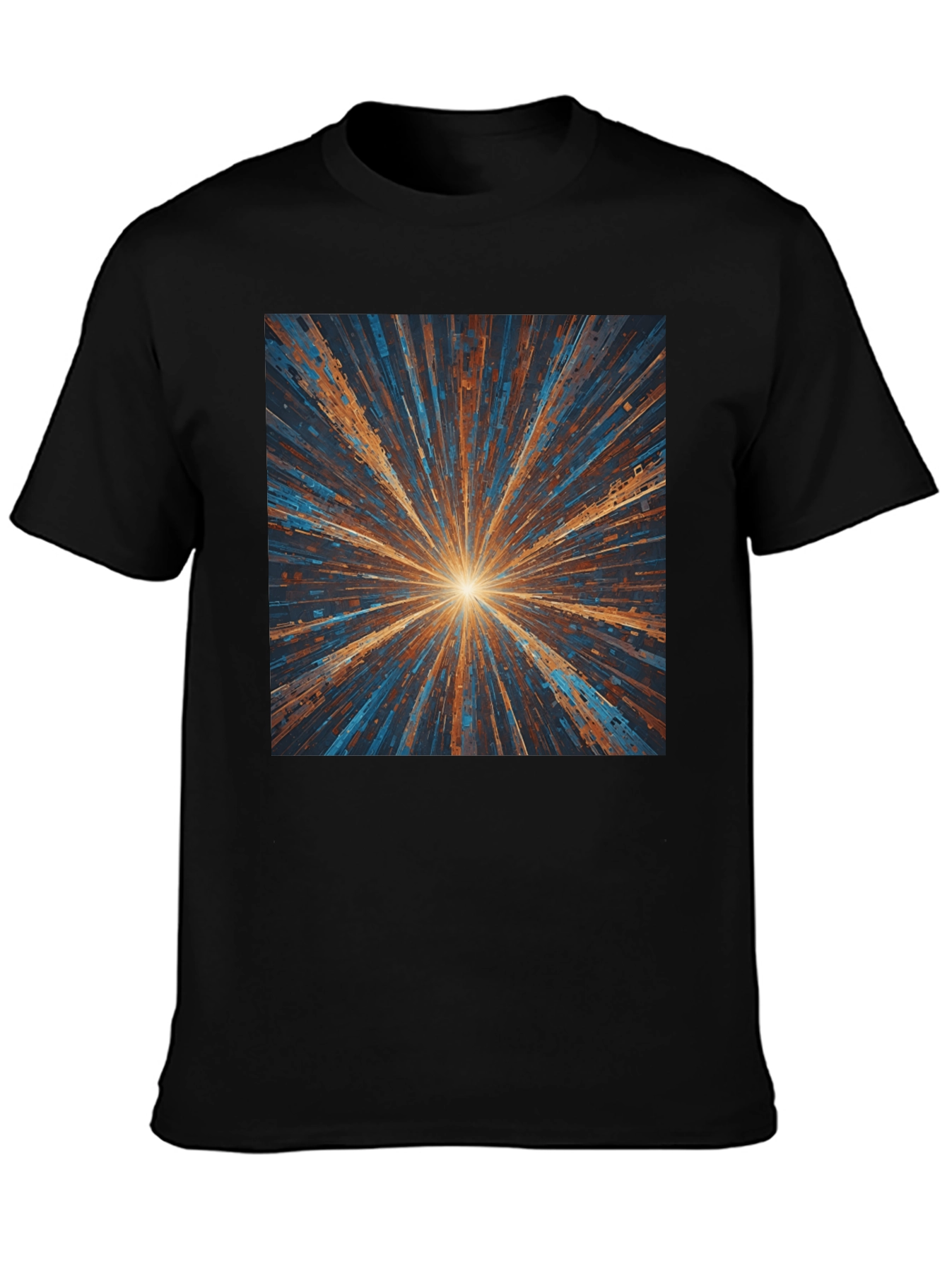 Abstract Burst Graphic Black T-Shirt