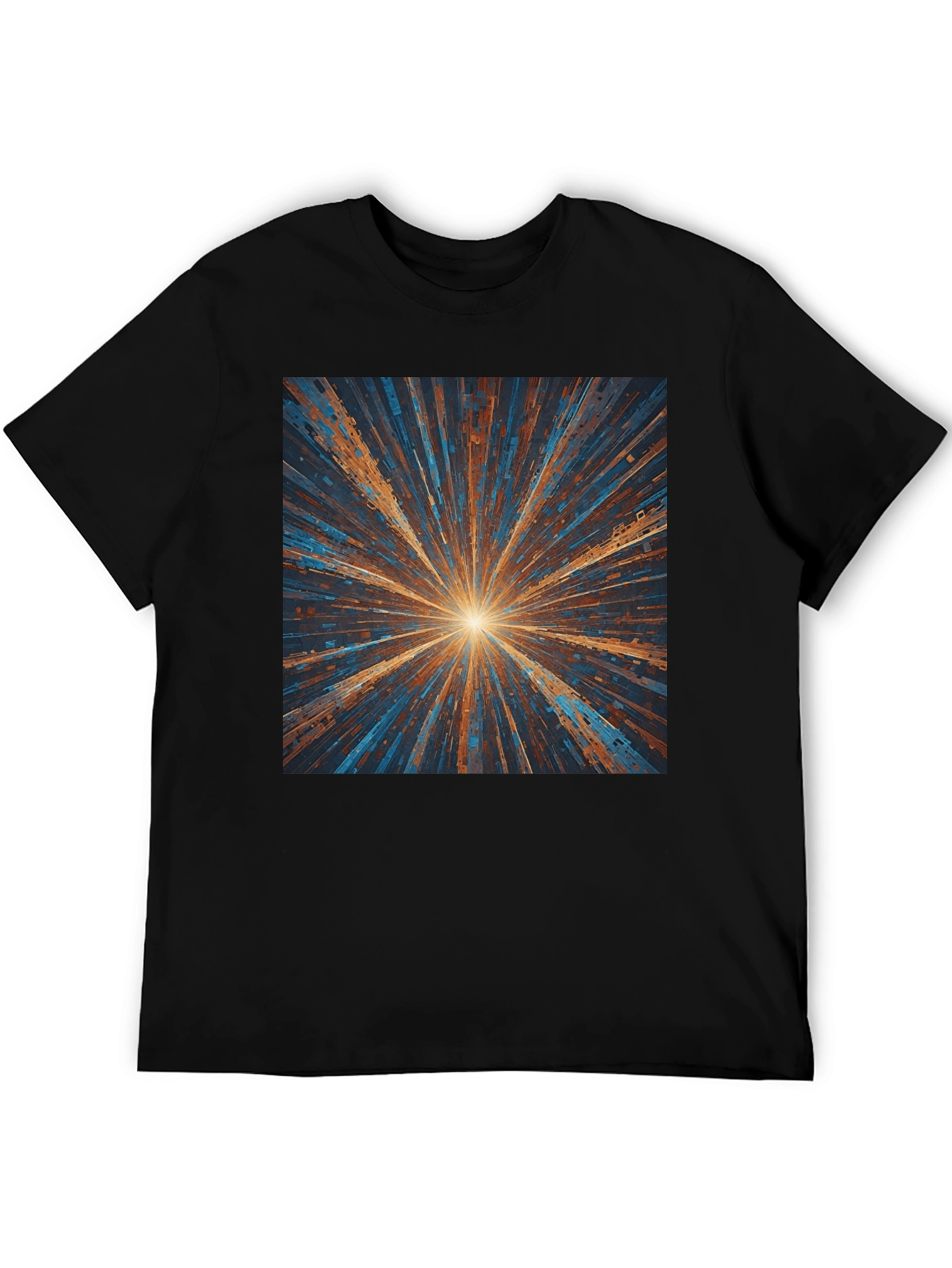 Abstract Burst Graphic Black T-Shirt