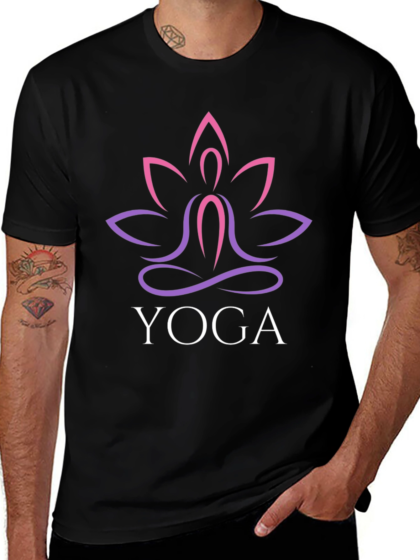 Yoga Lotus Graphic Tee - Stylish Relaxation Shirt